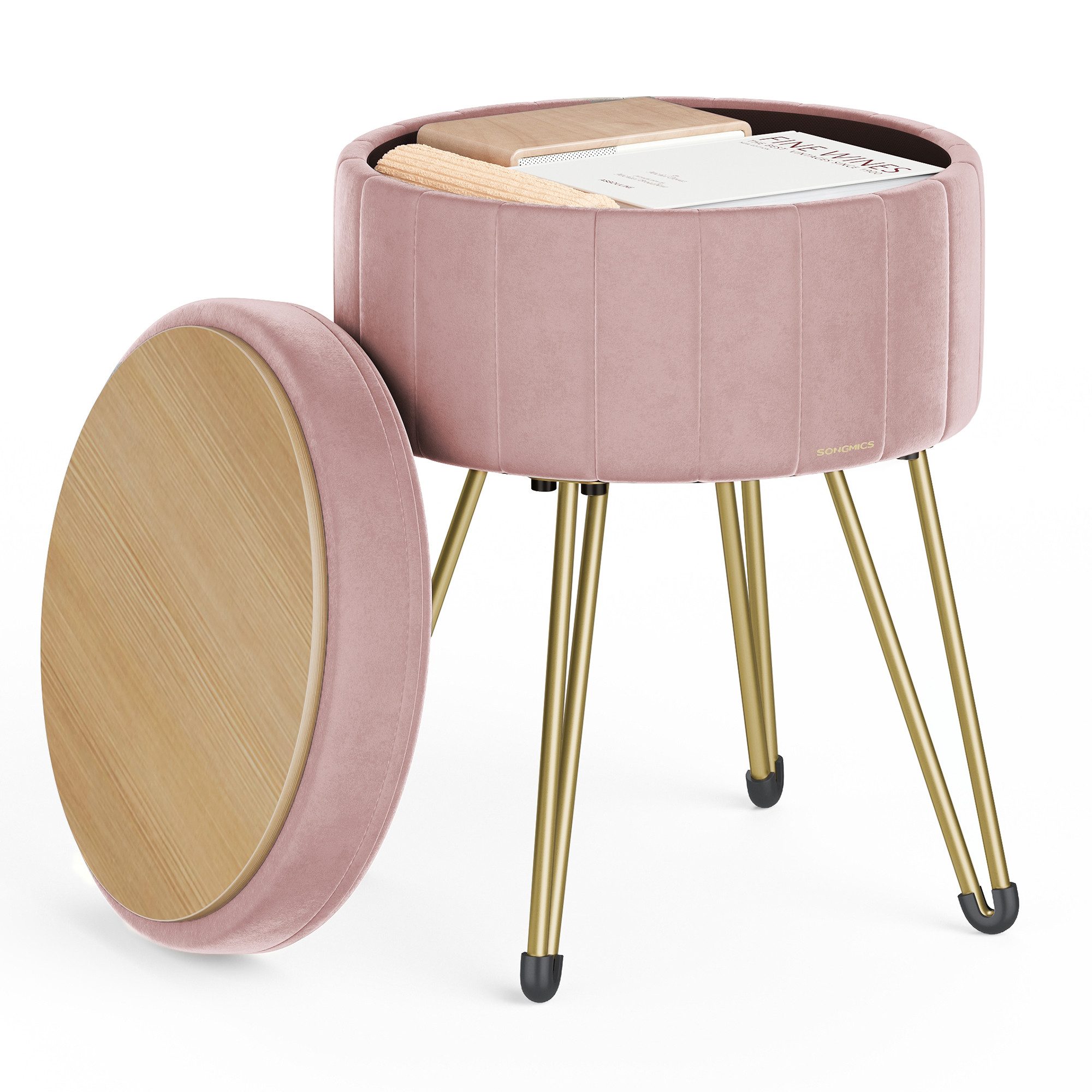 SONGMICS Sitzhocker Hocker (Schminktischhocker, Samt Schminkhocker), günstig online kaufen