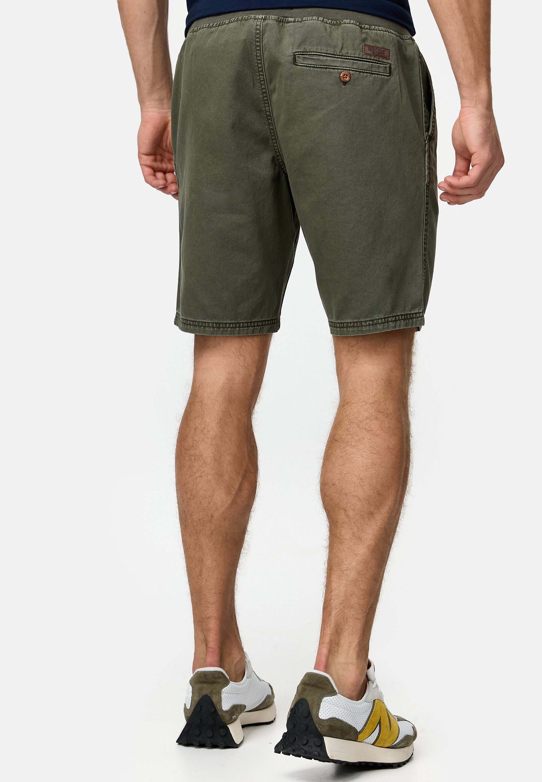Indicode Chinoshorts Herren Carver Chino Shorts Herrenshorts mit elastischem Bund und Kordelzug