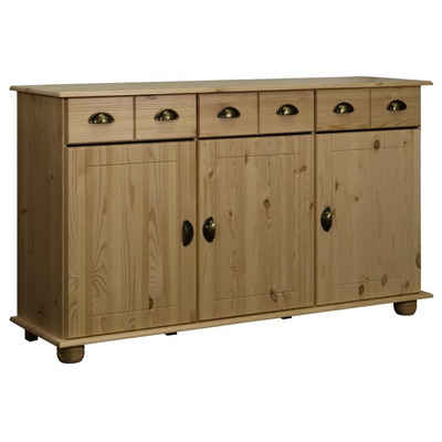 vidaXL Sideboard Sideboard 134x39x79,5 cm Massivholz Kiefer (1 St)