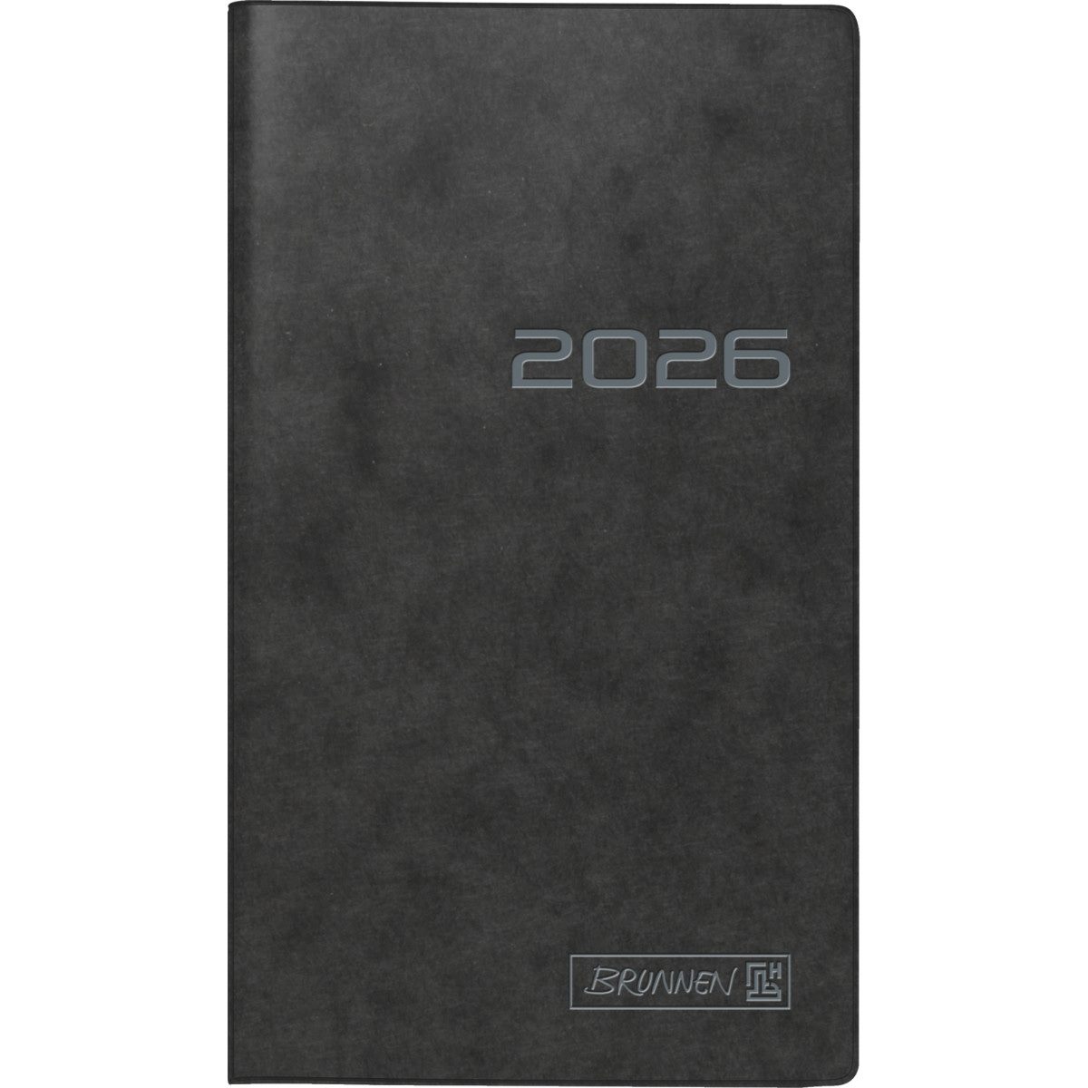 BRUNNEN Taschenkalender Taschenkalender 758 8,7x15,3cm 1 Woche/Seite Karton schwarz 2026
