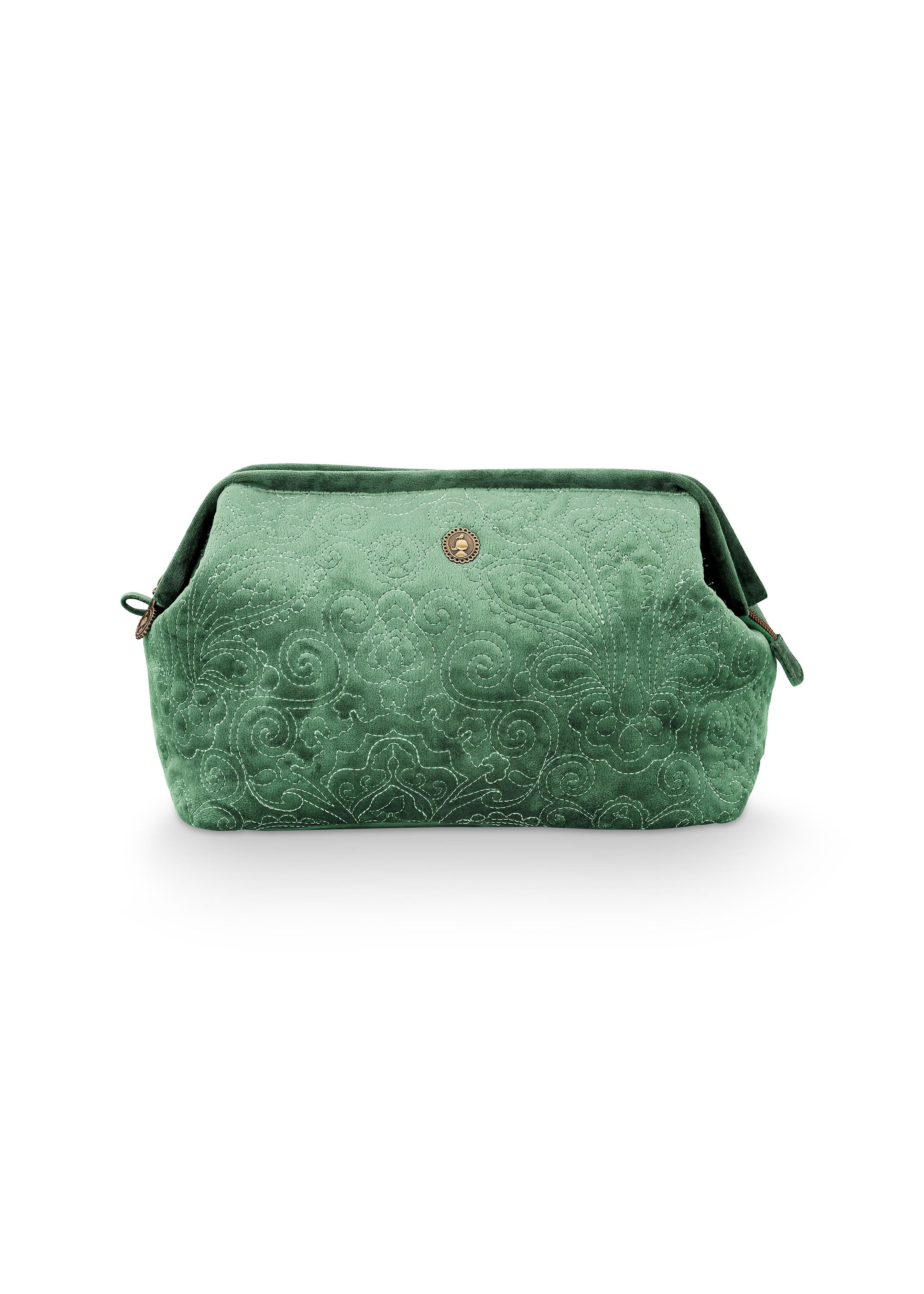 PiP Studio Kosmetiktasche Pip Studio, Kosemtiktasche, Samt Quiltey Days, Grün, 30x13,8x20,7