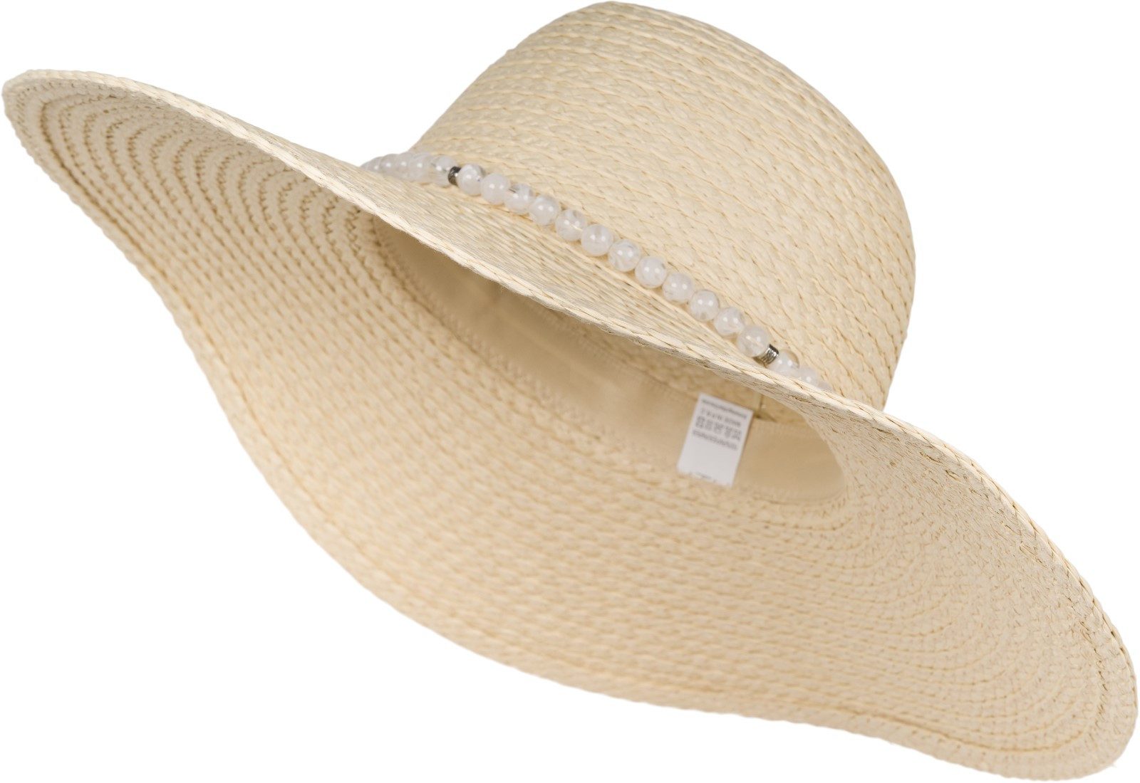 styleBREAKER Sonnenhut Papierstroh Sonnenhut Perlen Hutband günstig online kaufen