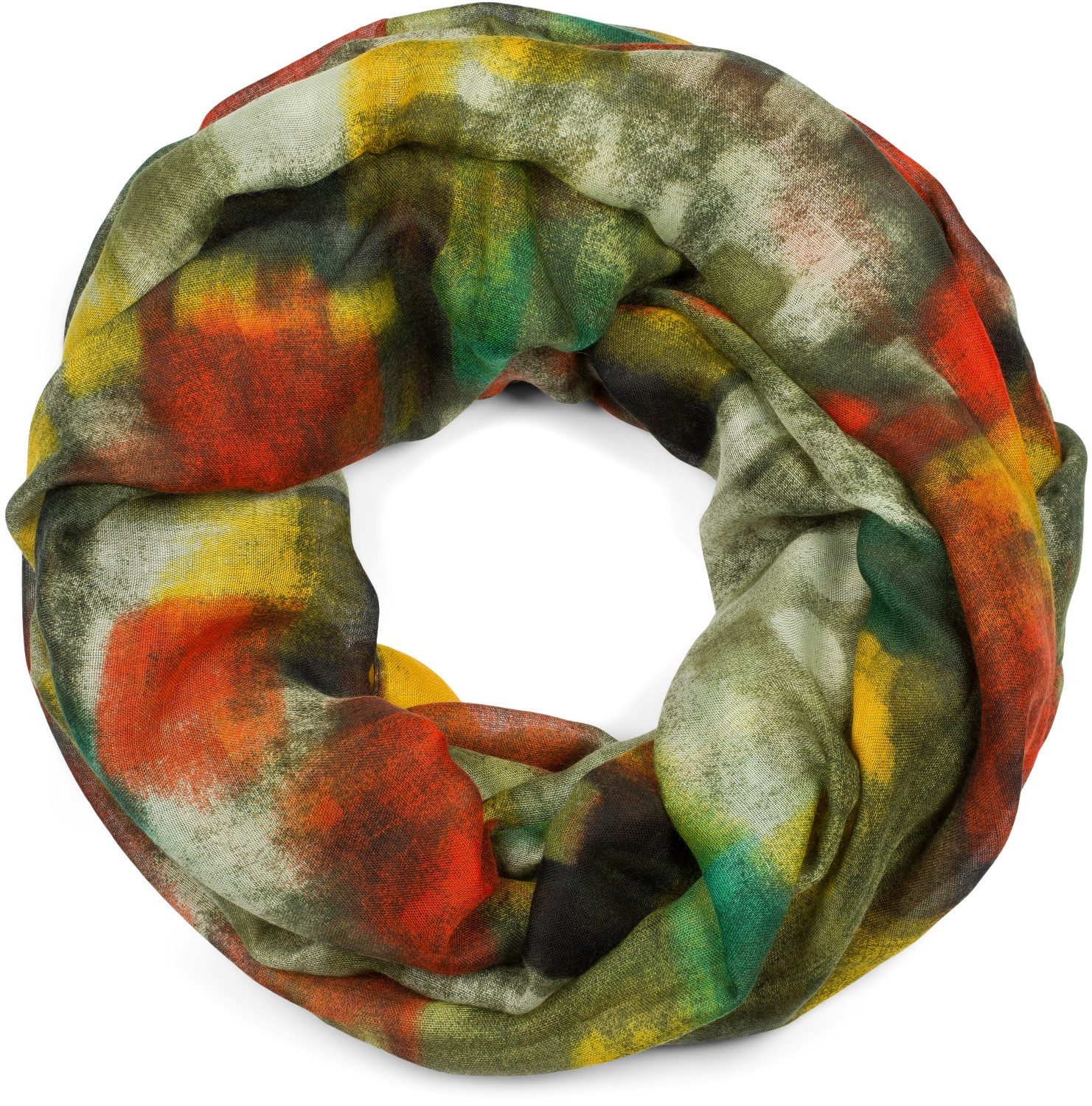 styleBREAKER Loop Loop Schal mit buntem Pinselstrich Muster, (1-St)