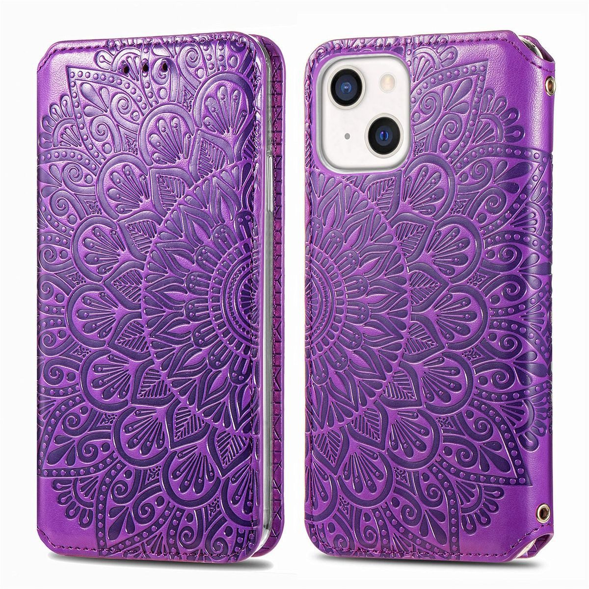 König Design Handyhülle Apple iPhone 13 mini, Schutzhülle Schutztasche Case Cover Etuis Wallet Klapptasche Bookstyle