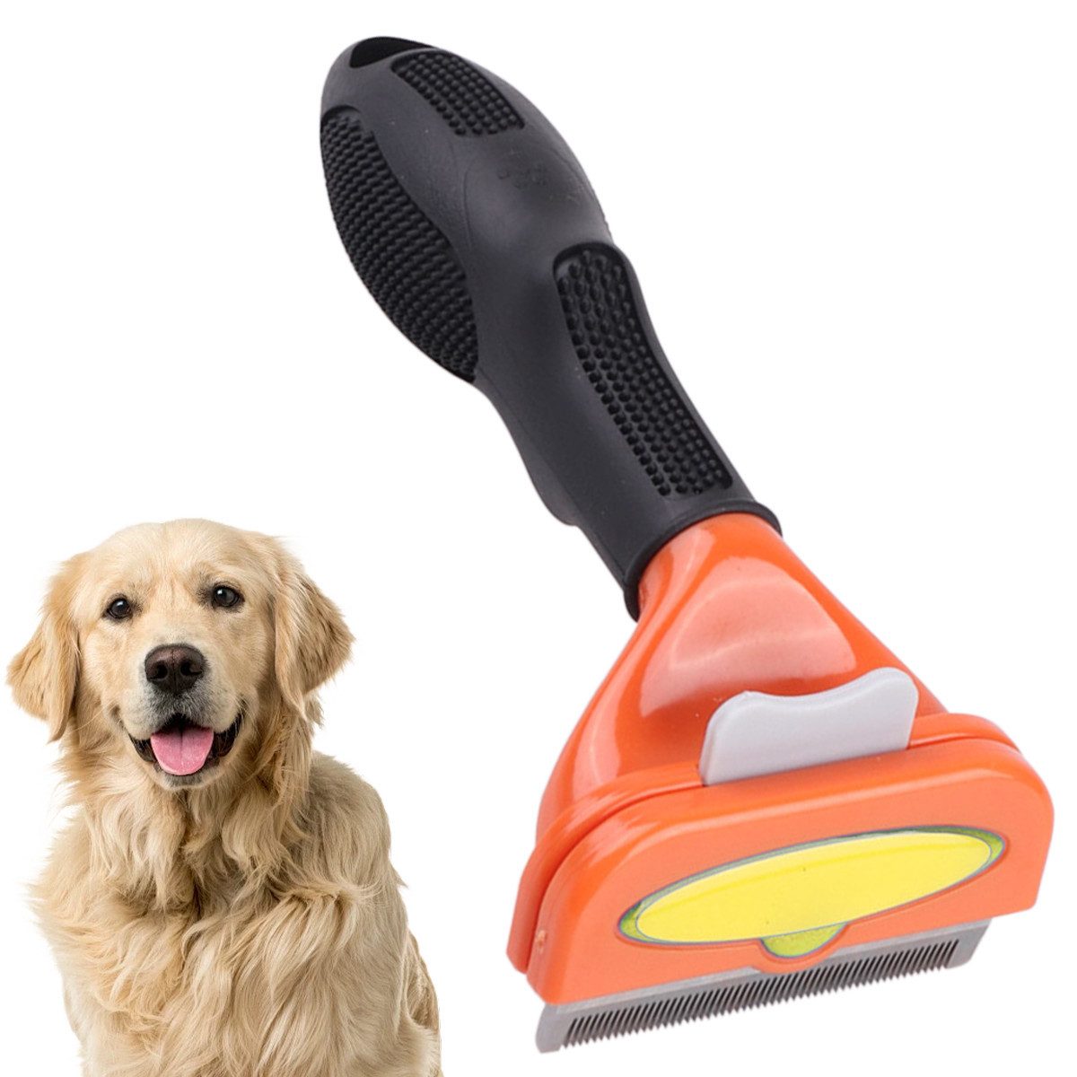 MOPUEA Fellbürste Tierhaarentferner Pflegewerkzeug Fusselbürste HunderKatzen Haltbarkeit, (Unterfellbürste für Hunde und Langhaarkatzen), Robuster Griff, rostfreie Klinge, leicht zu reinigen