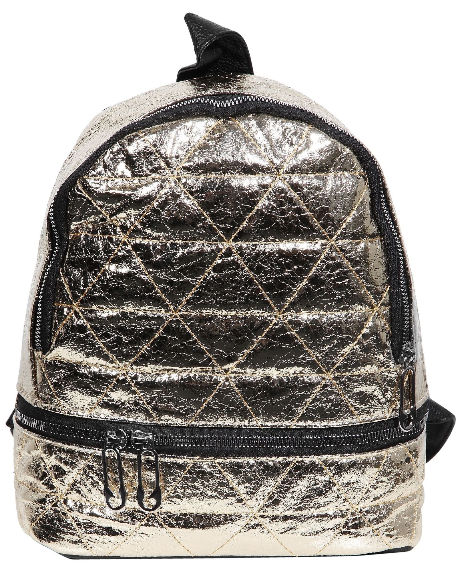 Cham Cham Rucksack Ranya Metallic Tasche Tragetasche aus Lederimitat