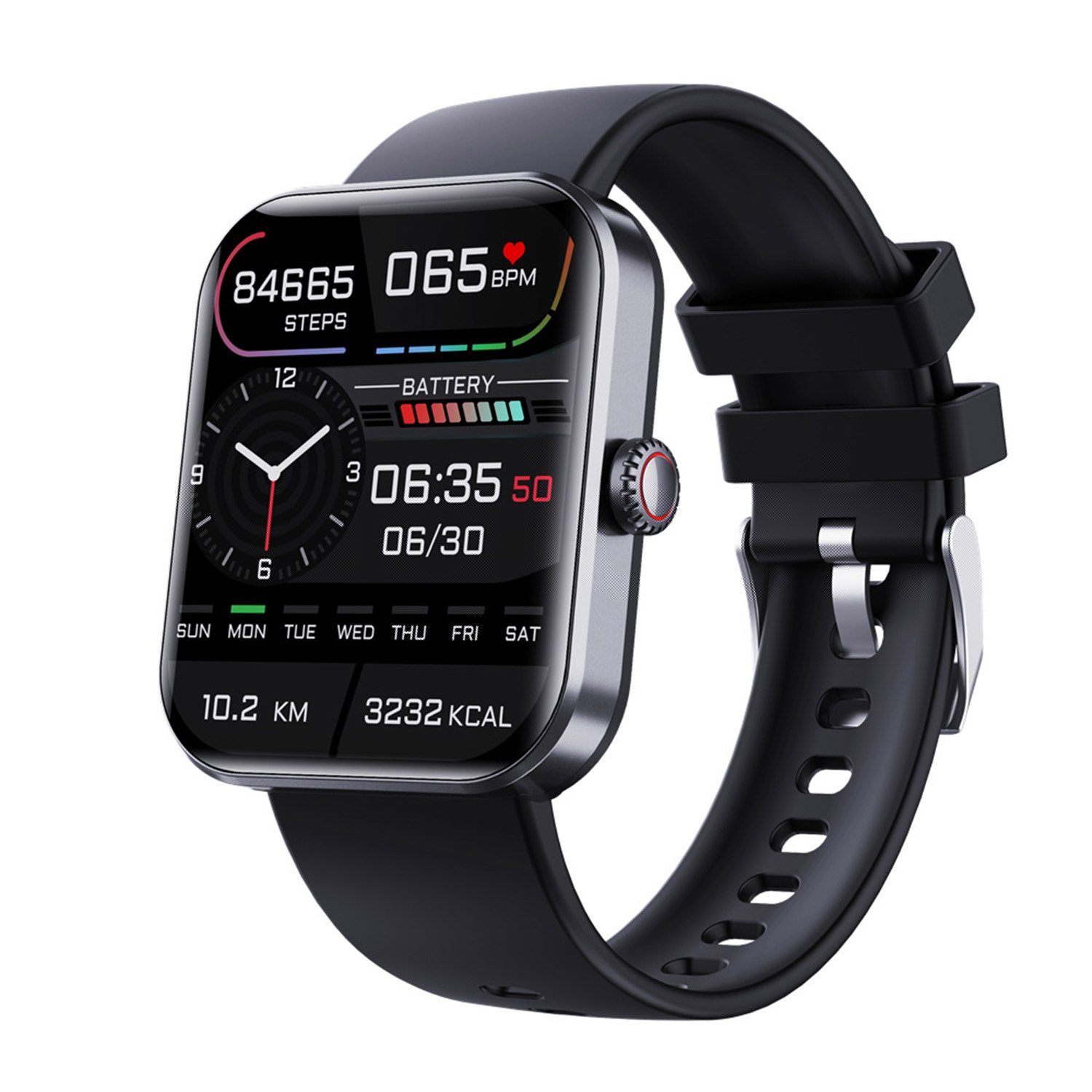 MAGICSHE Fitness Tracker schlafanalyse 1,91 Zoll Touchscreen IP68  Wasserdicht Smartwatch