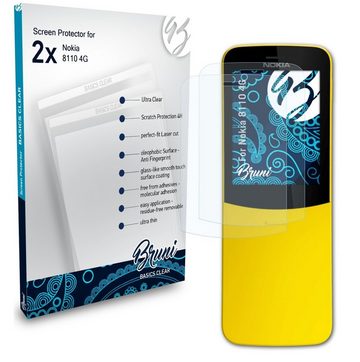 Bruni Schutzfolie Glasklare Displayschutzfolie für Nokia 8110 4G, (2 Folien), praktisch unsichtbar