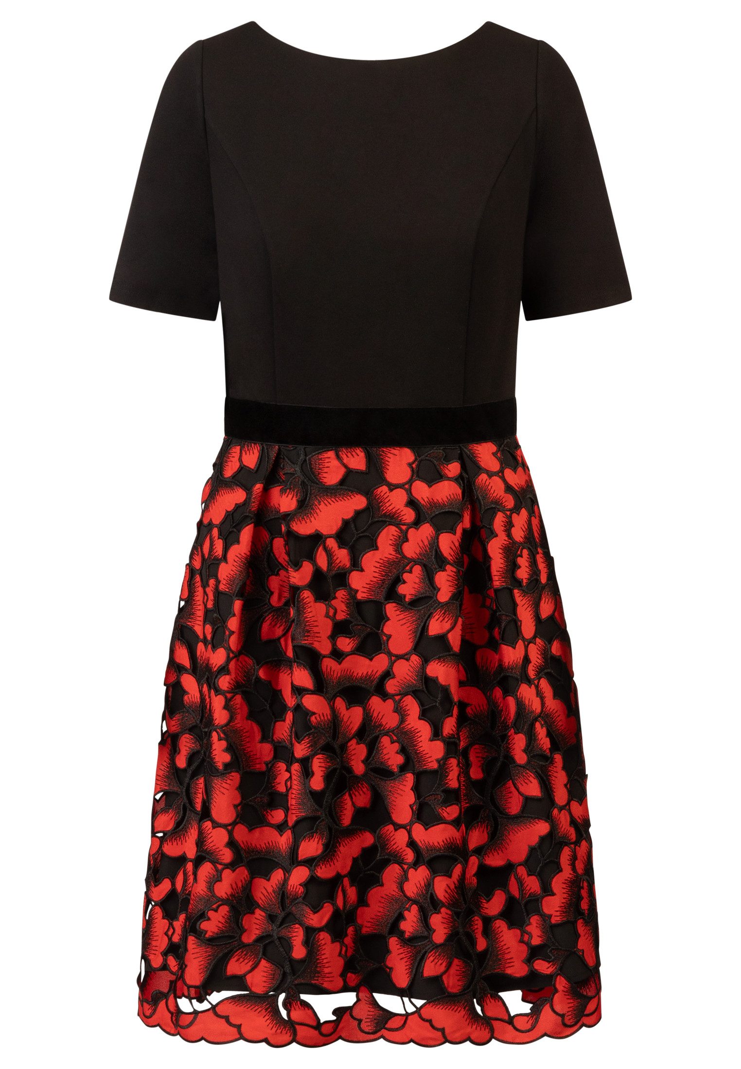 Kraimod Cocktailkleid mit floraler Spitze und Samt-Taille – Bild 5 von 5