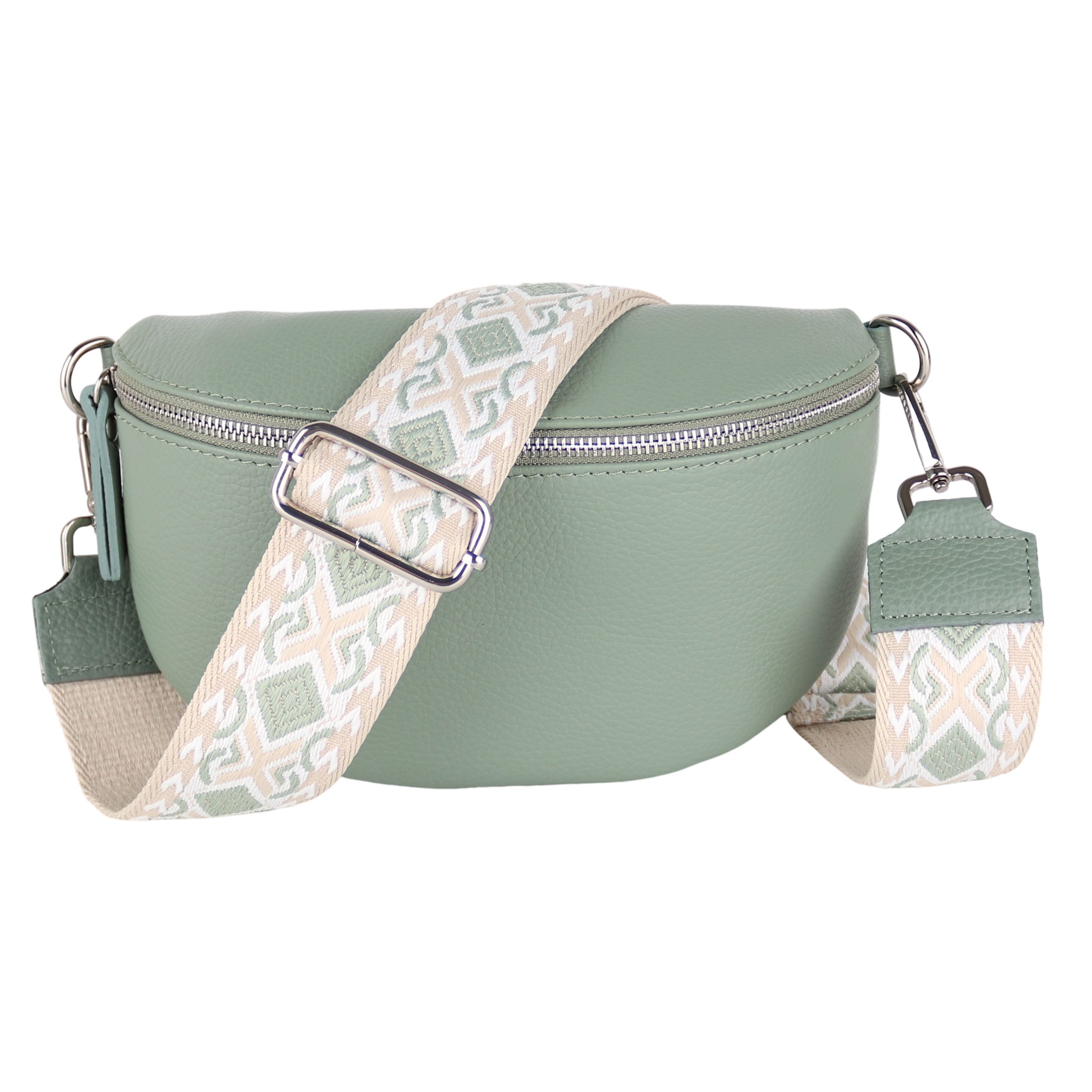 MIRROSI Bauchtasche Damen, Echtleder, Leder, Made in Italy, Umhängetasche, Brusttasche, (Schultertasche für jeden Anlass (1 Tasche & 2 Gurte), Damen Taschen, 3 Größen auswählbar), Crossbody Bag, Cognac Braun, verstellbaren Schulterriemen