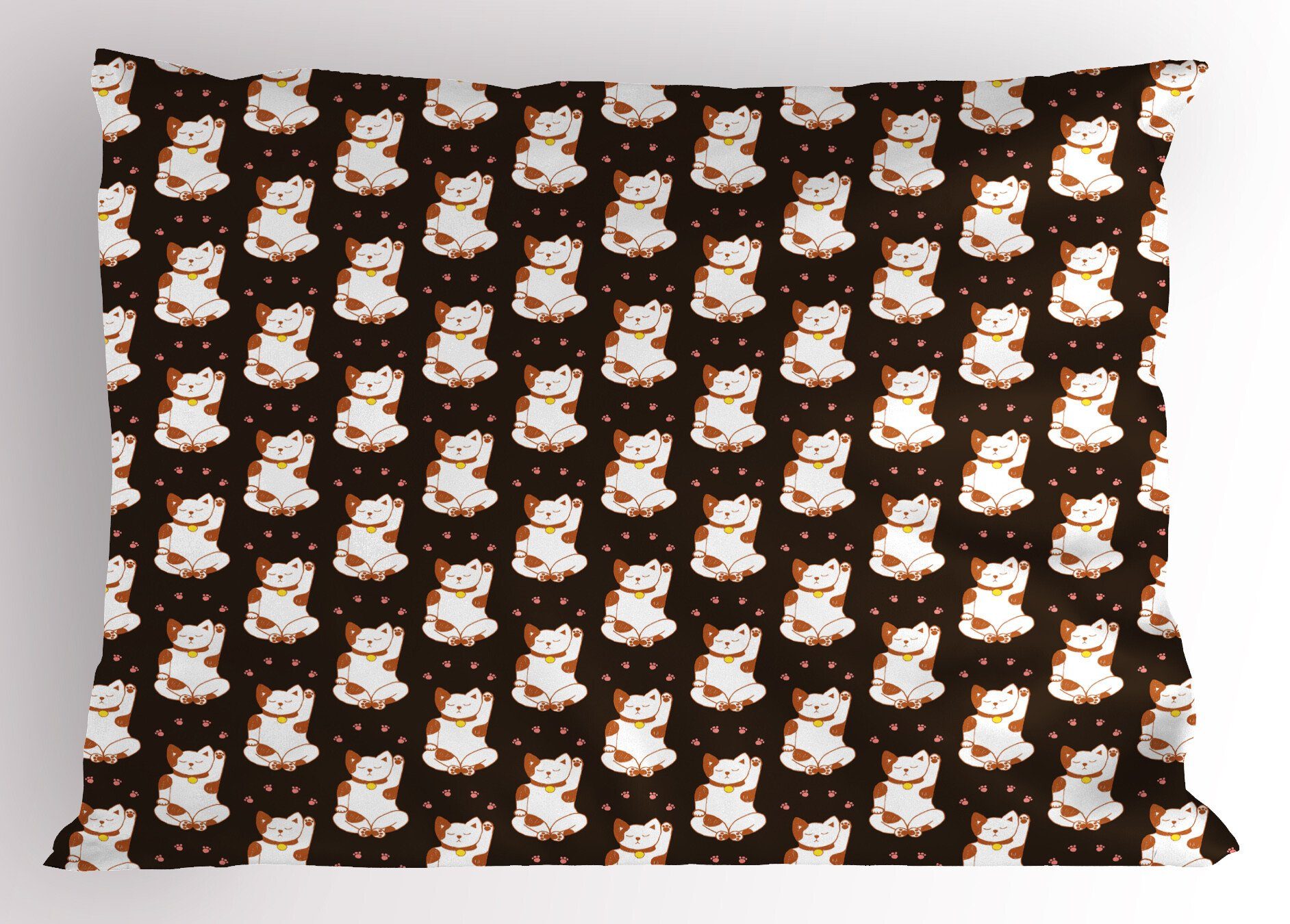 Neko Kopfkissenbezug, Standard Maneki Size Dekorativer Stück), Katze japanische Katze Kissenbezüge Beruhigen Abakuhaus Gedruckter (1