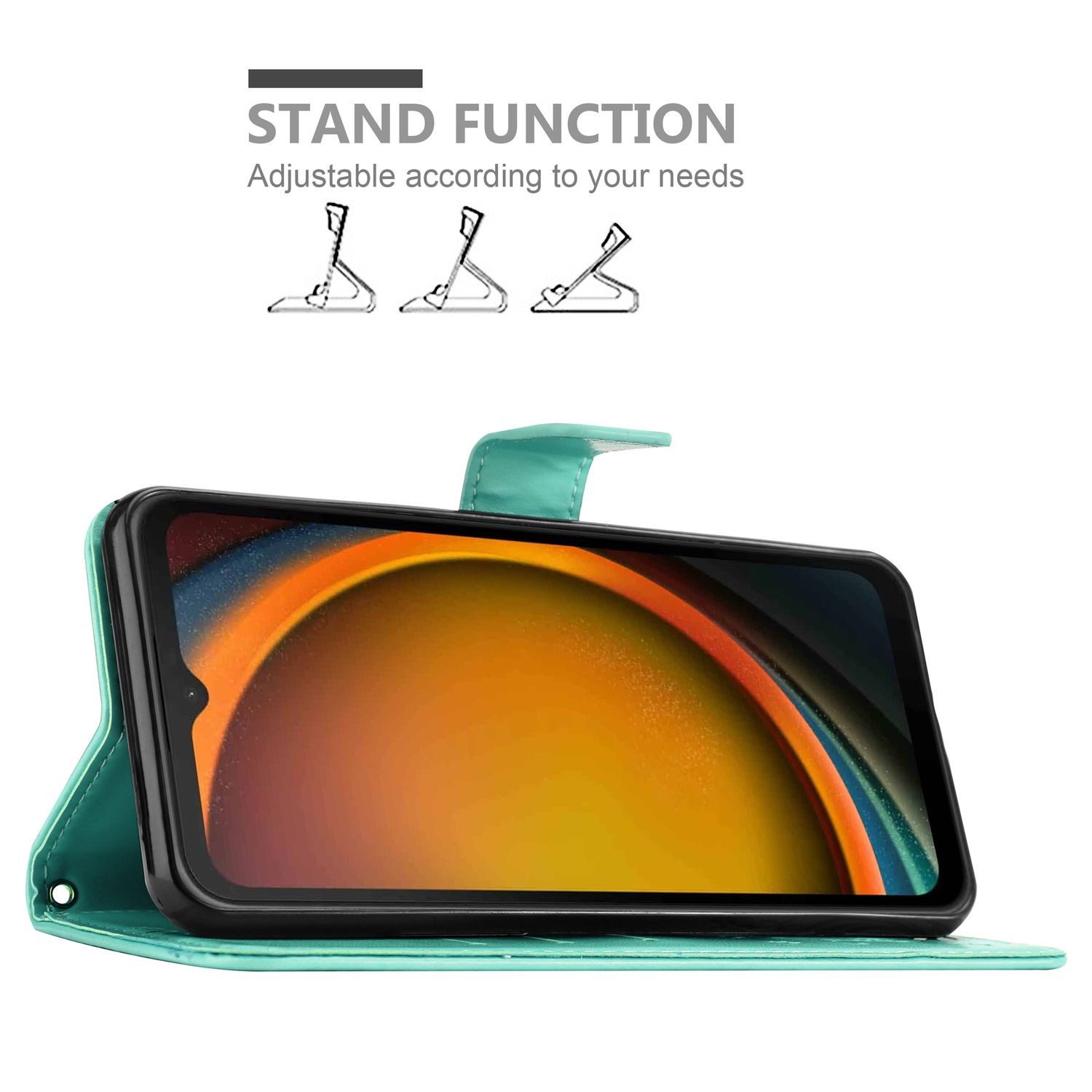 Cadorabo Handyhülle für Samsung XCover 7 Hülle Samsung XCover 7, Hülle Schutzhülle Blumen Flower mit Standfunktion Kartenfach Magnet