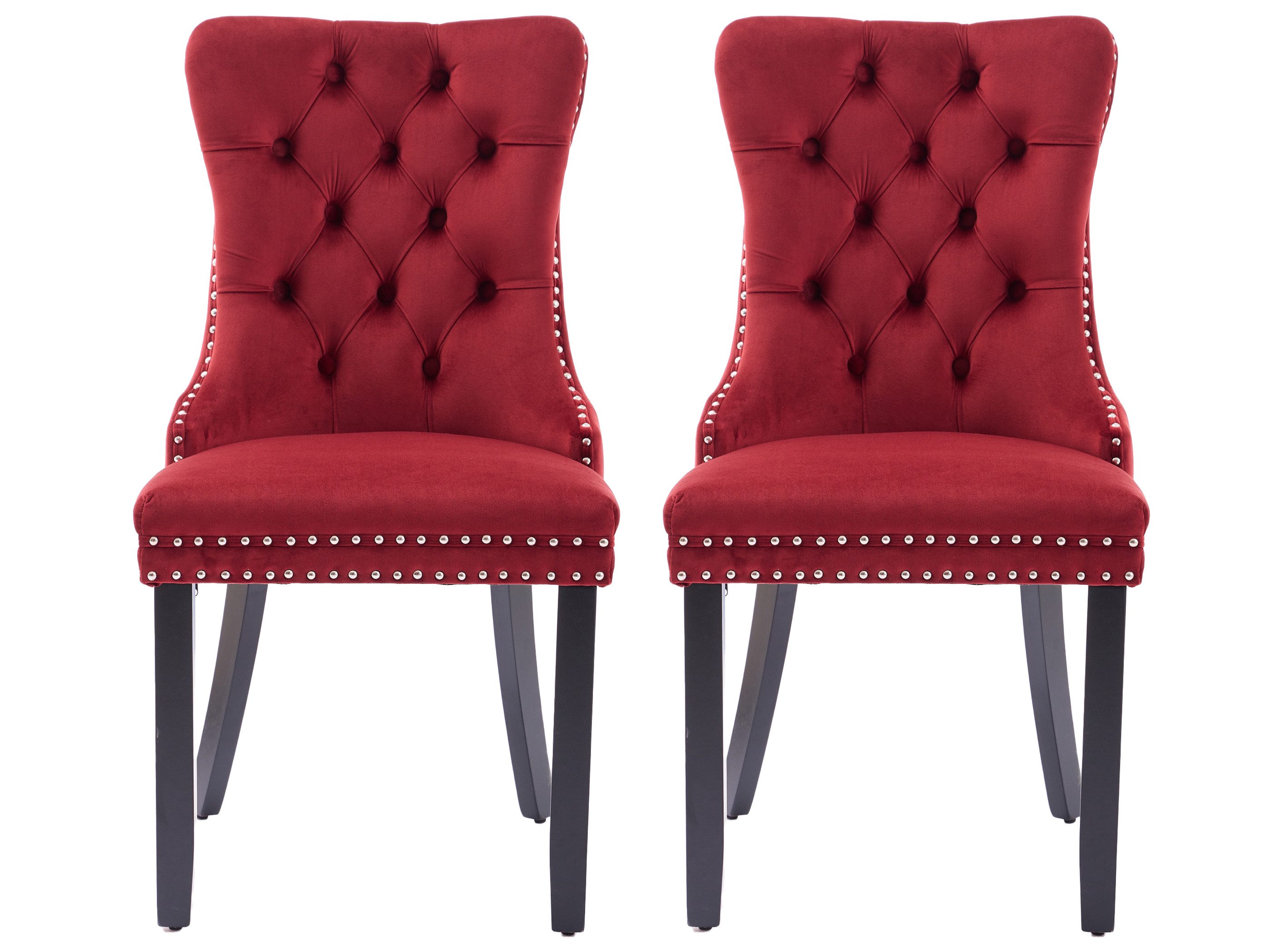 SeedWave Esszimmerstuhl 2er-Set Küchenstuhl Samtbezug, Holzfüße mit Verstel günstig online kaufen