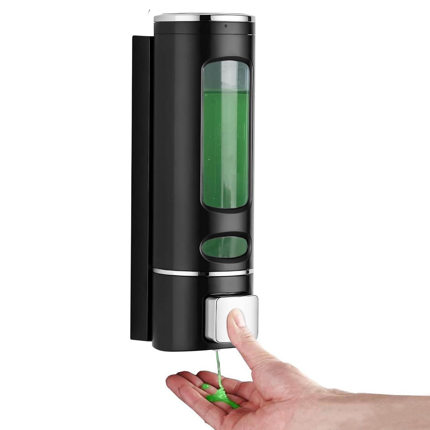 LuxusKollektion Seifenspender Seifenspender Wand Schwarz 400ml Bohrenlos