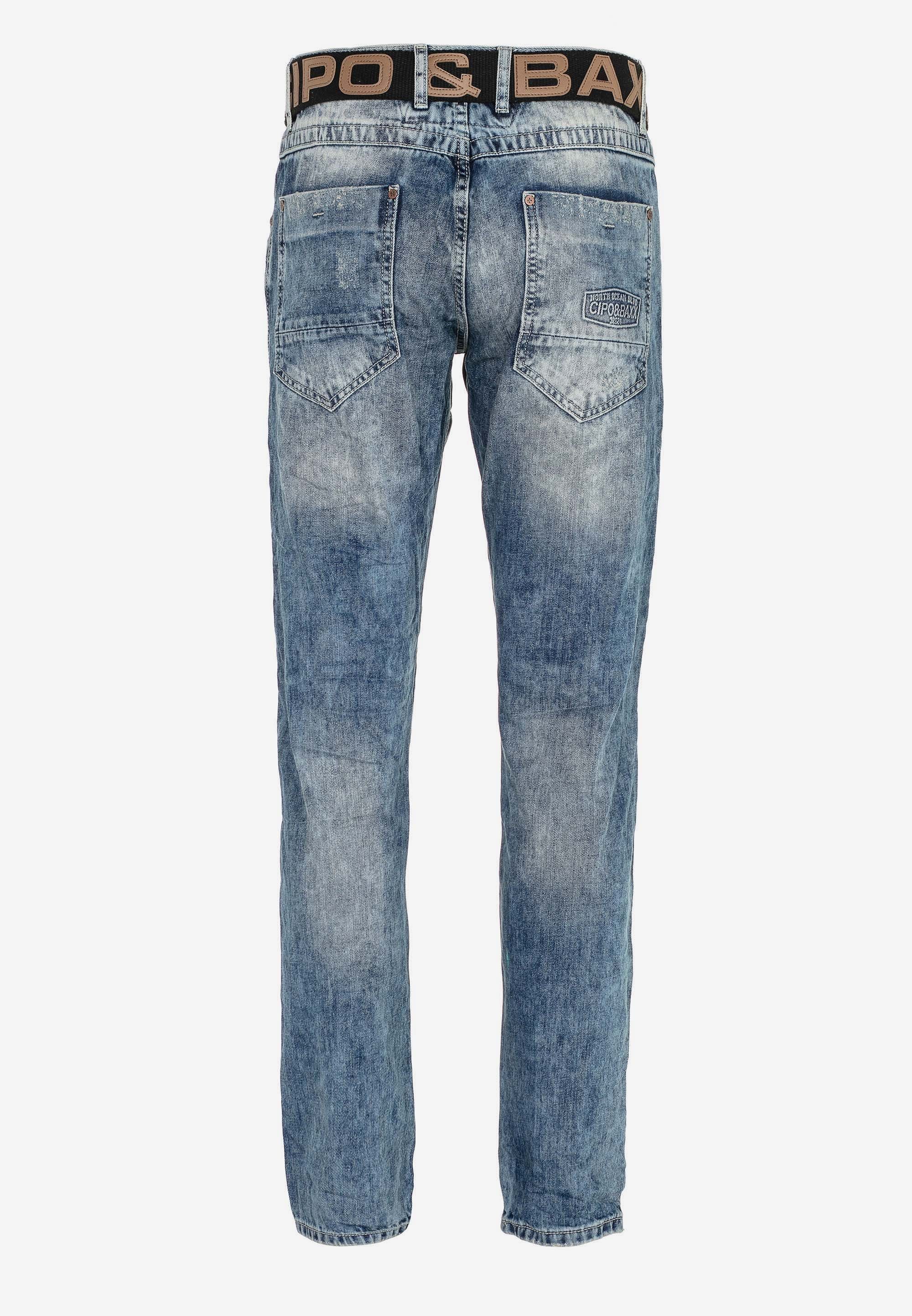 Ripped Baxx Details & mit in Cipo Straight-Fit Bequeme Jeans