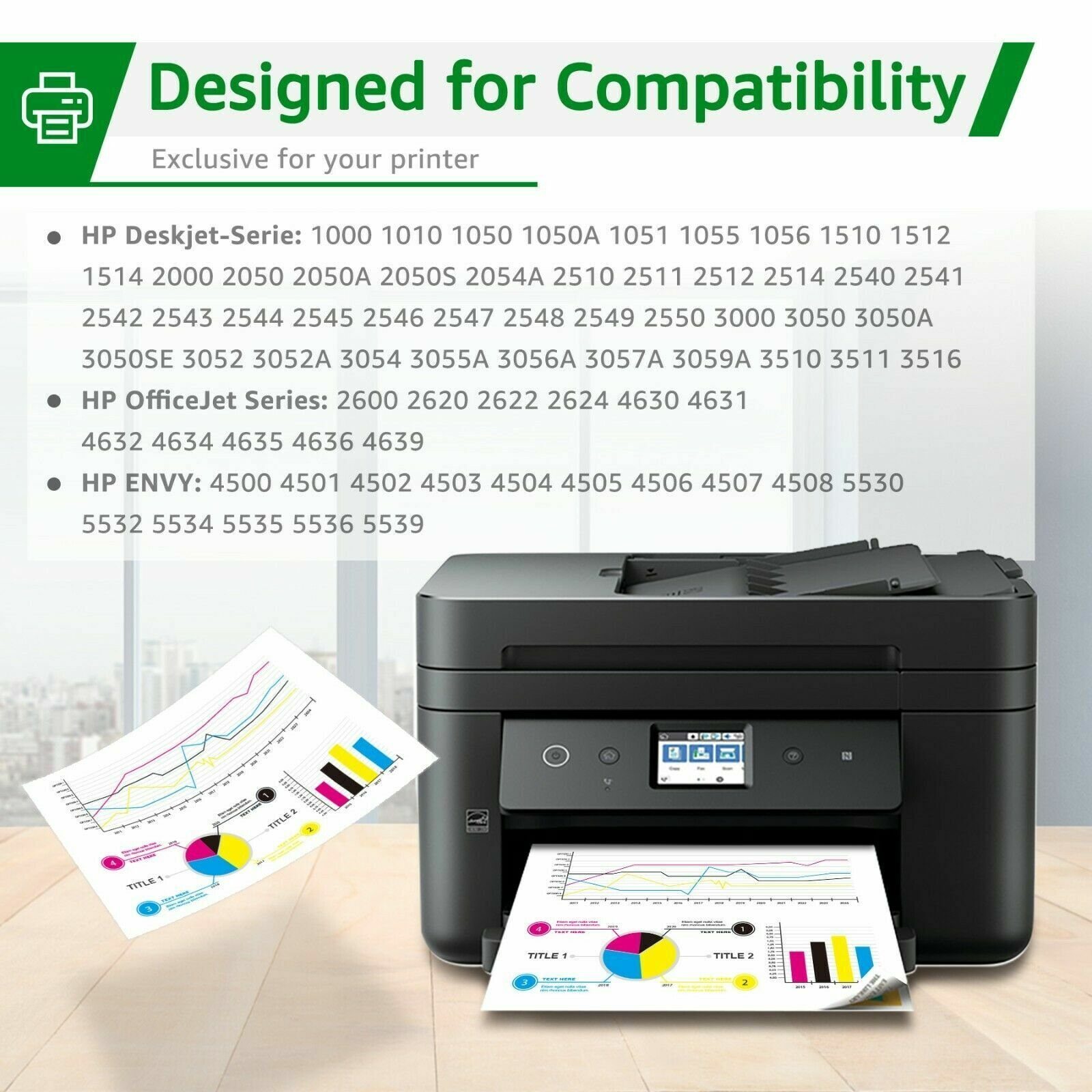 Greensky 1 für Schwarz HP XL 1000 1010) Tintenpatrone Kompatible 301XL Envy 301 (Deskjet 4500