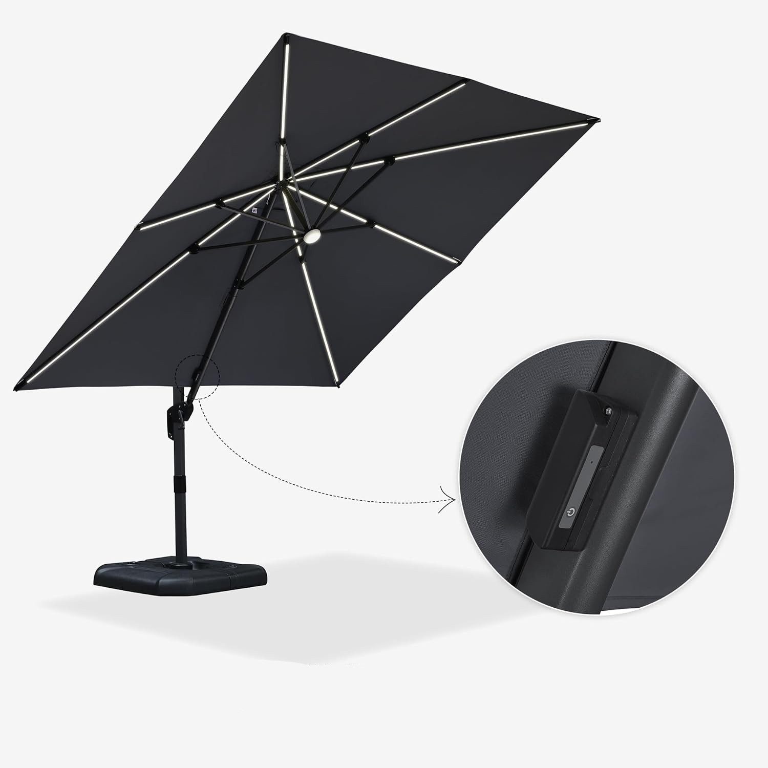 PURPLE LEAF Ampelschirm Quadratischer Alu Groß günstig online kaufen