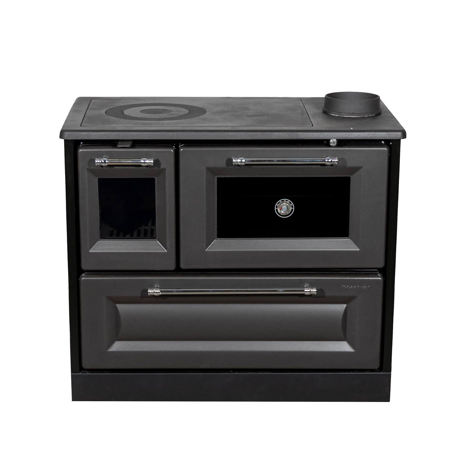 Hosseven Kaminofen mit Backfach und Herdplatte 4012 Anthrazit Holzofen 8 kW günstig online kaufen