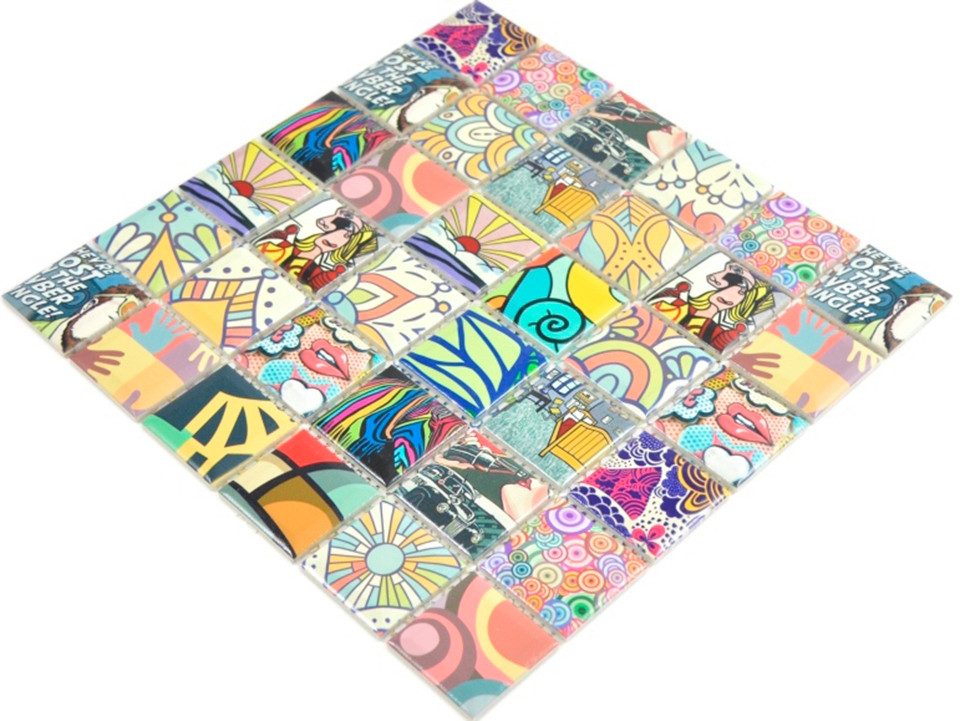 Mosani Mosaikfliesen Keramikmosaik Mosaikfliesen mehrfarben bunt glänzend günstig online kaufen