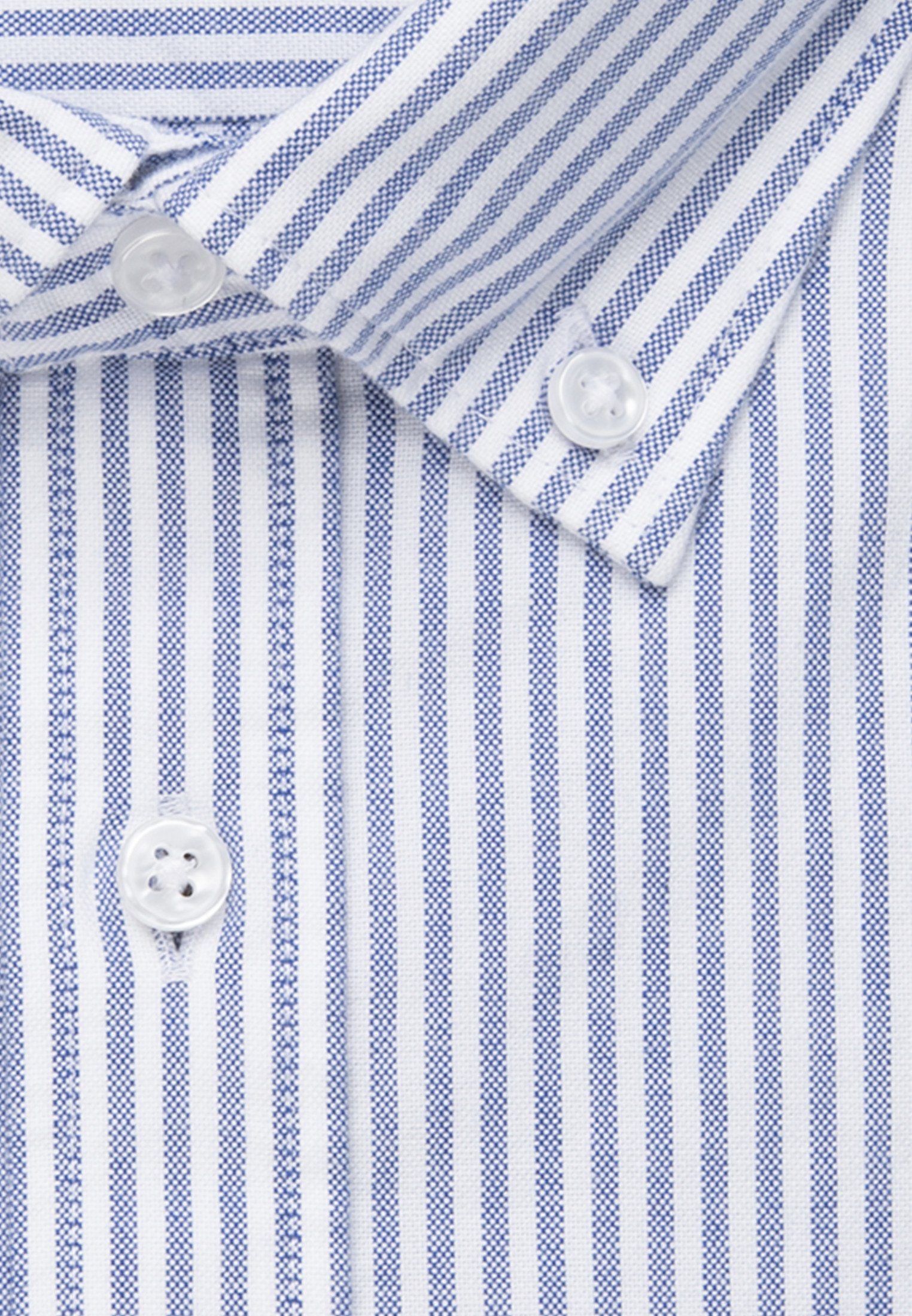 seidensticker Businesshemd Shaped Shaped Langarm Hellblau Streifen Button-Down-Kragen