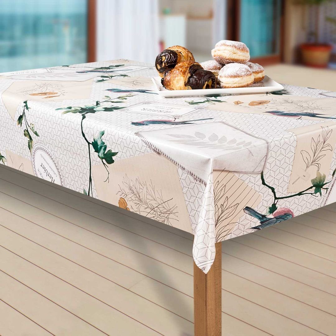 laro Tischdecke Wachstuch-Tischdecken Abwaschbar Vogel. Blumen. günstig online kaufen
