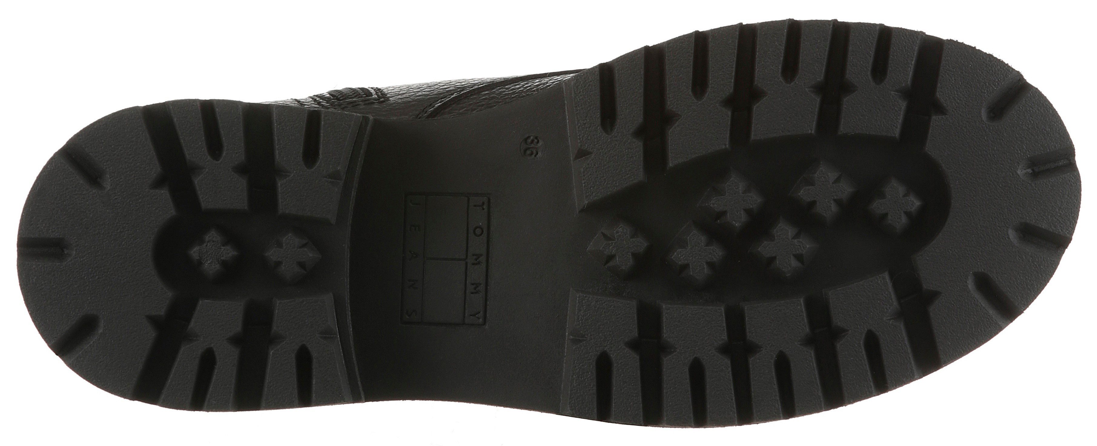 Tommy Jeans TJW URBAN LACEUP BOOT WL Winterboots, Blockabsatz, Schnürboots, Stiefelette mit praktischer Anziehlasche