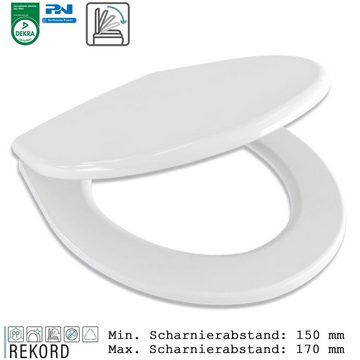 Top-Innovativ WC-Sitz REKORD014 /AW WC BRILLE WC SITZ KLOBRILLE KLO DECKEL ABSENKAUTOMATIK (langsames Absenken Form: Oval, Scharnierabstand: 150 mm - 170 mm), Farbe: Weiß