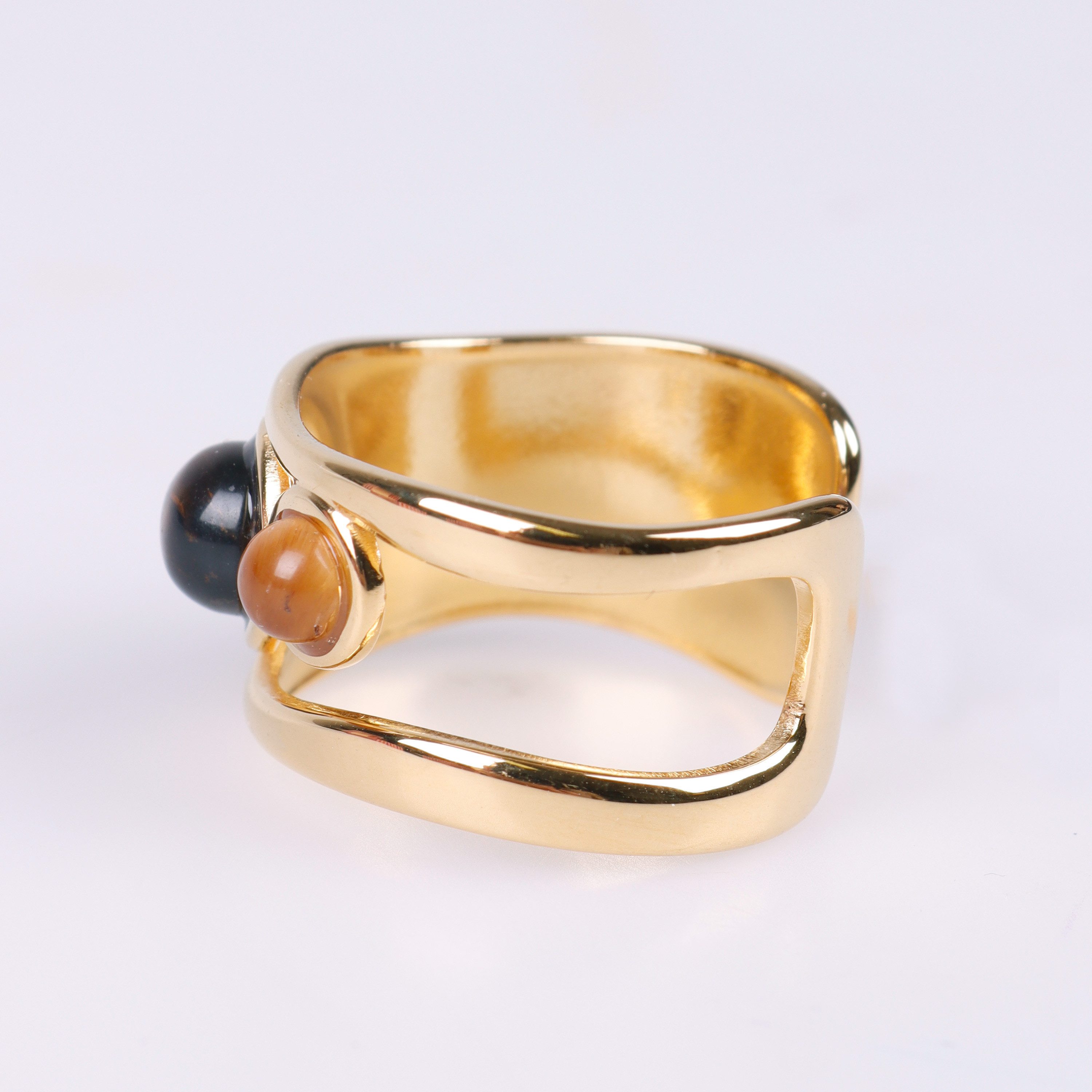 Capelli New York Schmuckset Bold Ring aus Edelstahl mit 18K Vergoldung mit Perlen – Bild 3 von 5