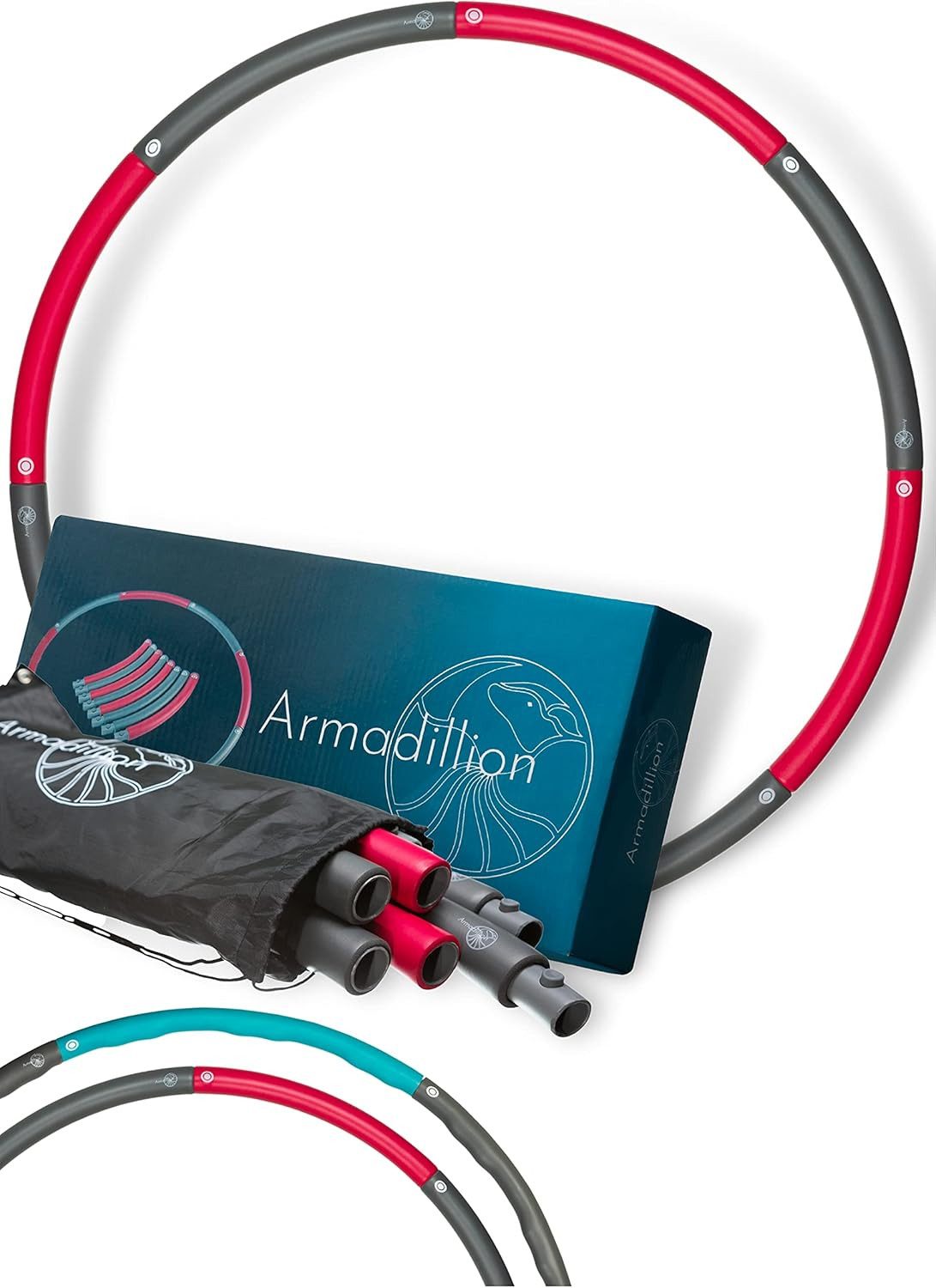 GiglioCollection Hula-Hoop-Reifen 1,2 kg, gewellt, stabil, zerlegbar, mit Praktischer Tragetasche