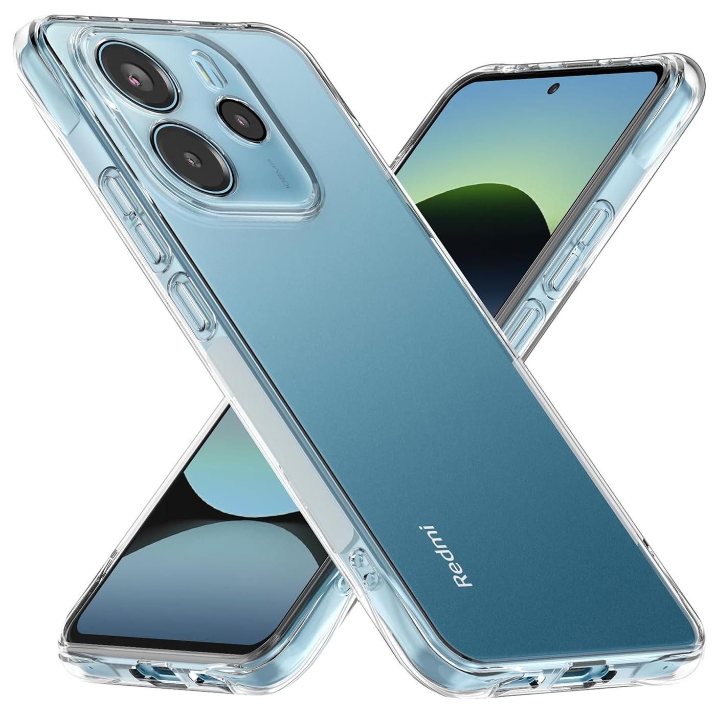 CoolGadget Handyhülle Silikon Handy Hülle Slim für Xiaomi Redmi Note 14 (4G), dünne TPU Schutzhülle Case in transparent / durchsichtig