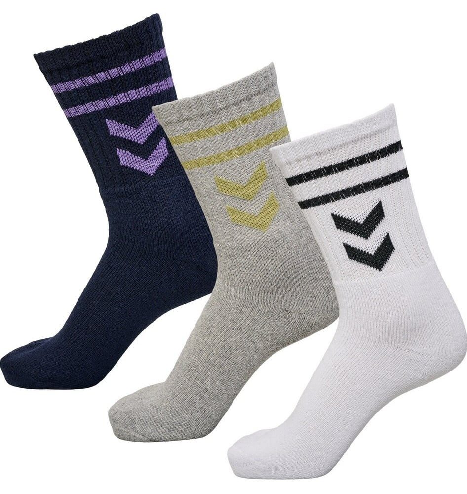 hummel Sportsocken Crew weiss/grau/dunkelblau - 3 Paar günstig online kaufen