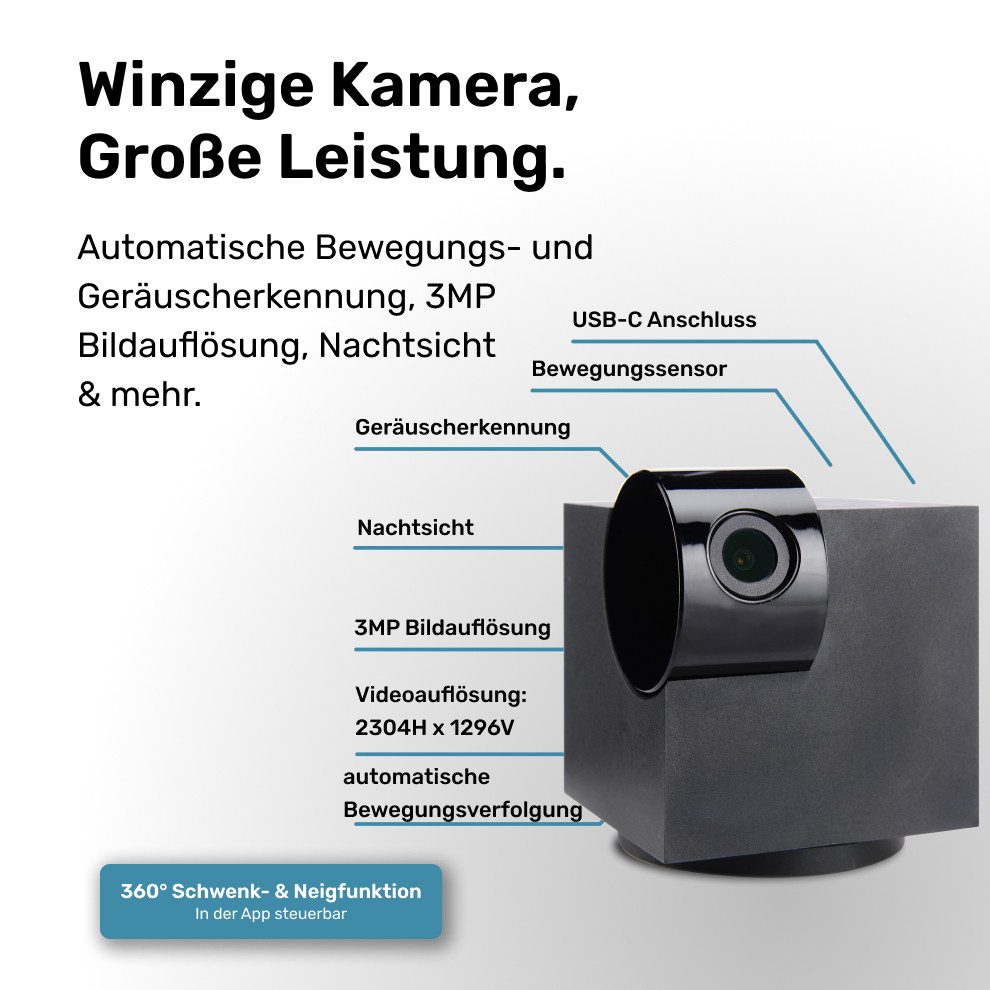 PetTec Überwachungskamera Pet Cam 360° (Indoor, 360° Schwenken) – Bild 3 von 5