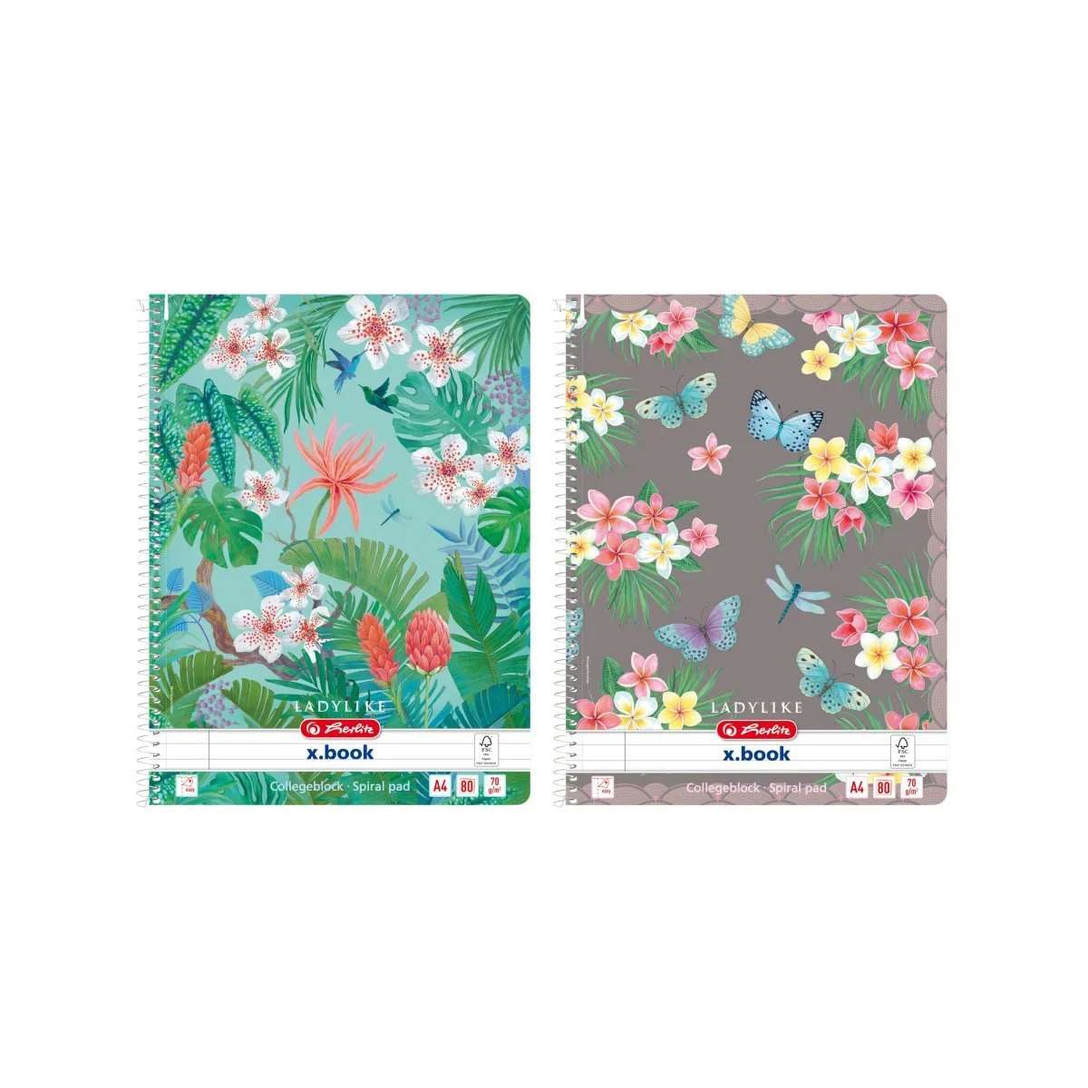 Herlitz Notizblock Herlitz Spiralblock A4 Ladylike 80 Blatt l/R 2 Motive sortiert