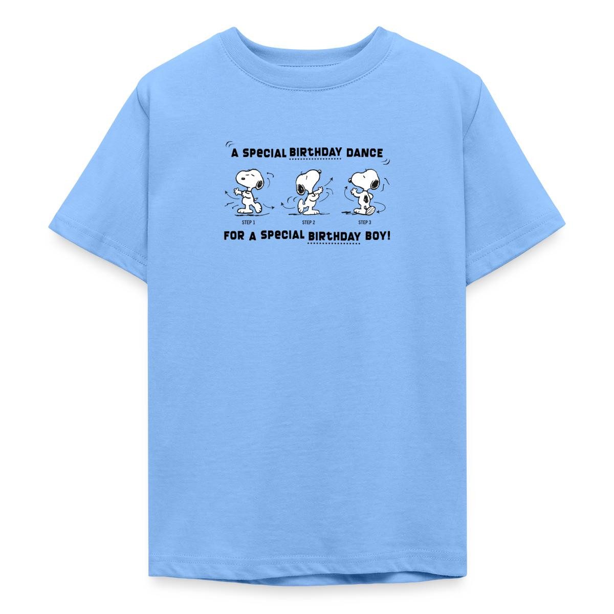 Spreadshirt T-Shirt Peanuts Design Snoopy Geburtstagstanz Junge Teenager T-Shirt (1-tlg)