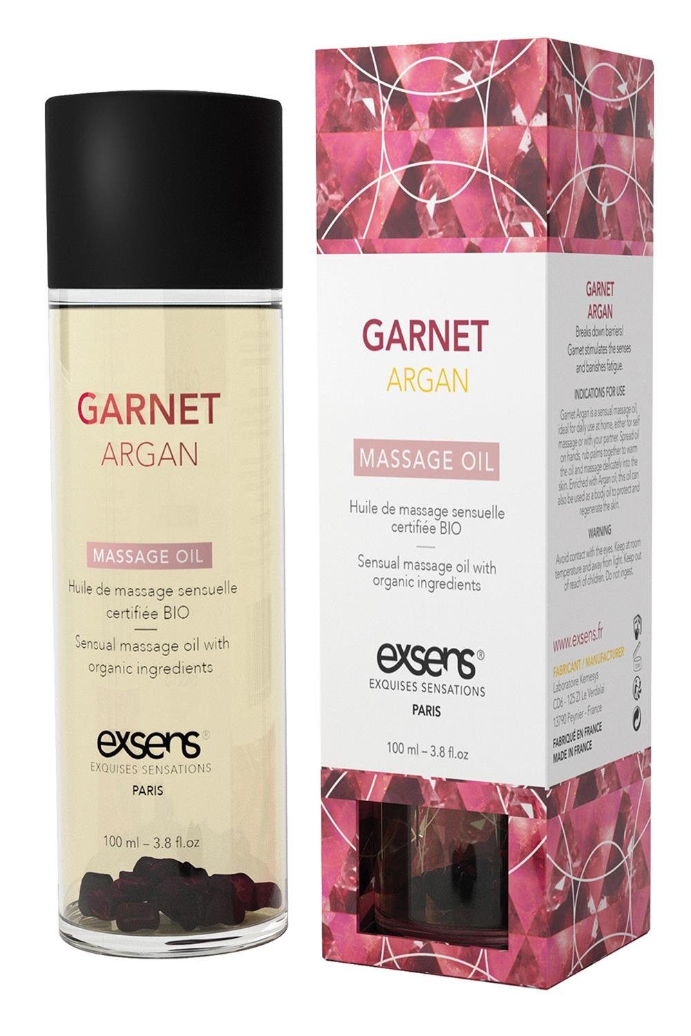 100ml, & leicht der Exsens Oil Organic auf Massage Haut Garnet Argan Exsens Massageöl Fließt Gleit-