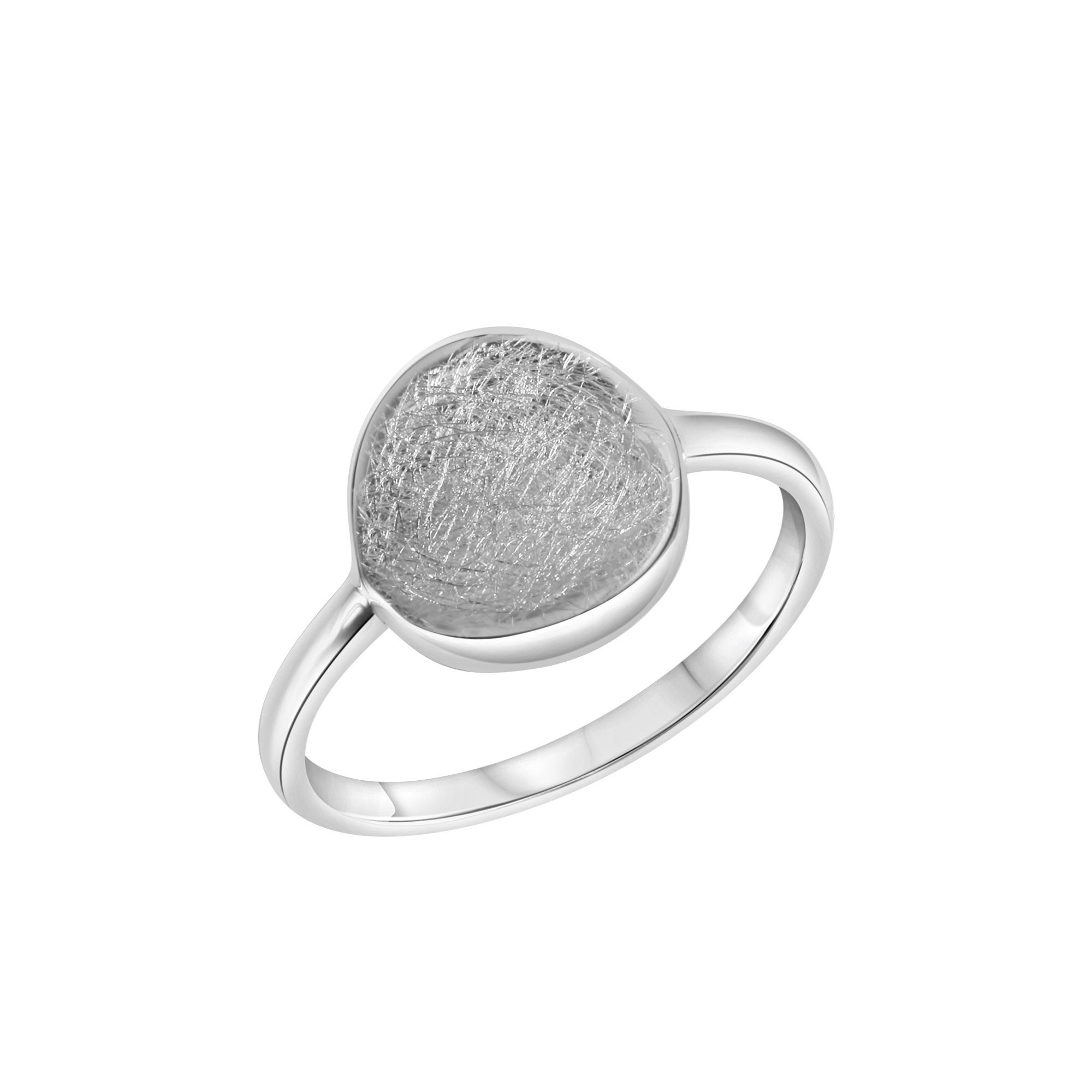 CELESTA Fingerring 925 Silber rhodiniert eismatt