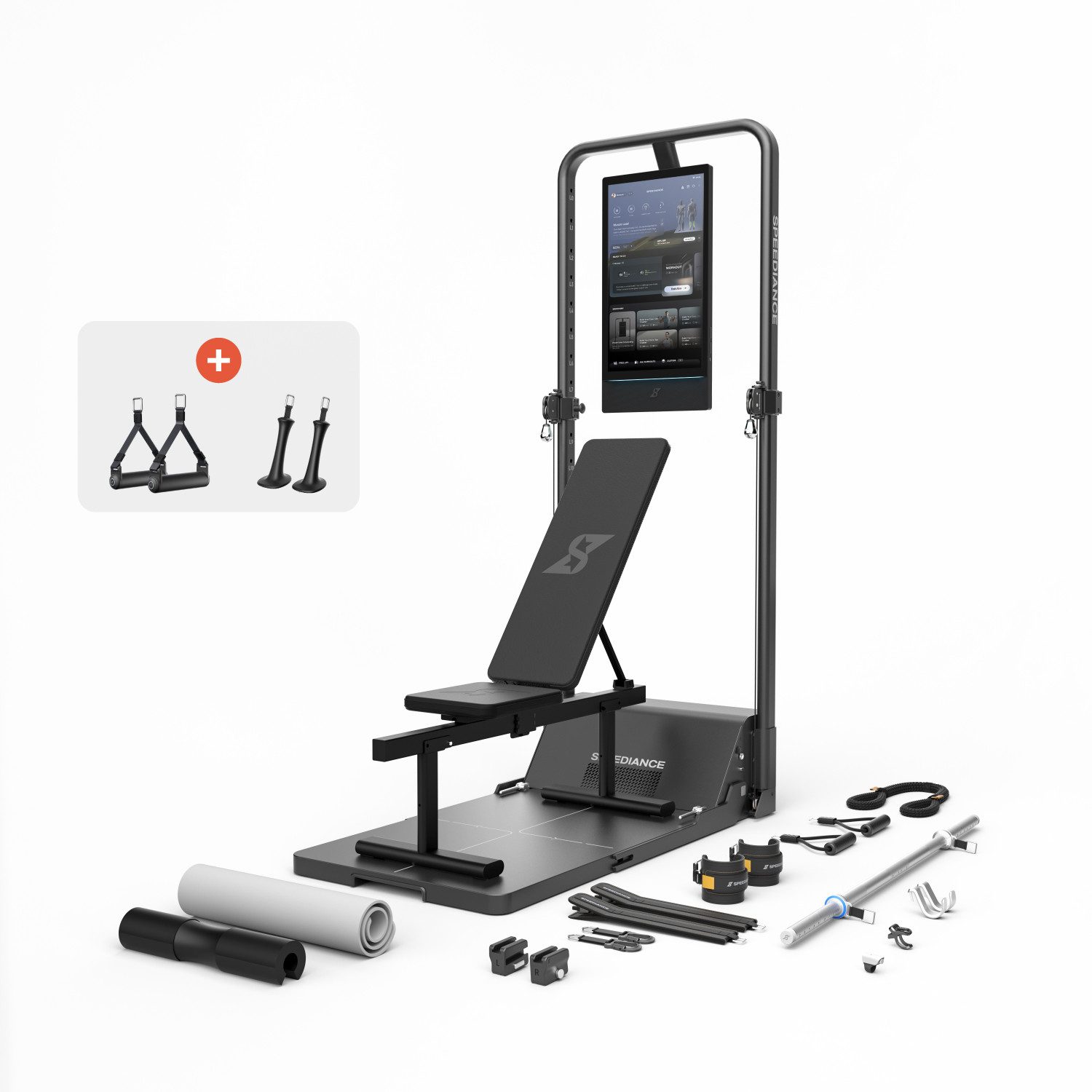 SPEEDIANCE Kraftstation Gym Monster 3, All-in-One-Smart-Home-Gym für Ganzkörpertraining, (mit verstellbarer Trainingsbank), Multifunktionale Smith-Maschine, Ganzkörper-Krafttrainingsgerät(Plus)