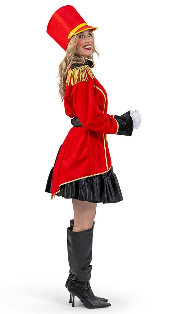 Karneval-Klamotten Kostüm Zirkus Jacke Damen mit Epauletten und Goldband, Zirkusdirektor Ringmaster hochwertiges Frauenkostüm Dompteuse Karneval