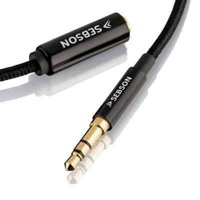 SEBSON »Audio Kabel - AUX Verlängerung 1m - Klinke 3,5mm Verlängerungskabel« Optisches-Kabel, (100 cm)