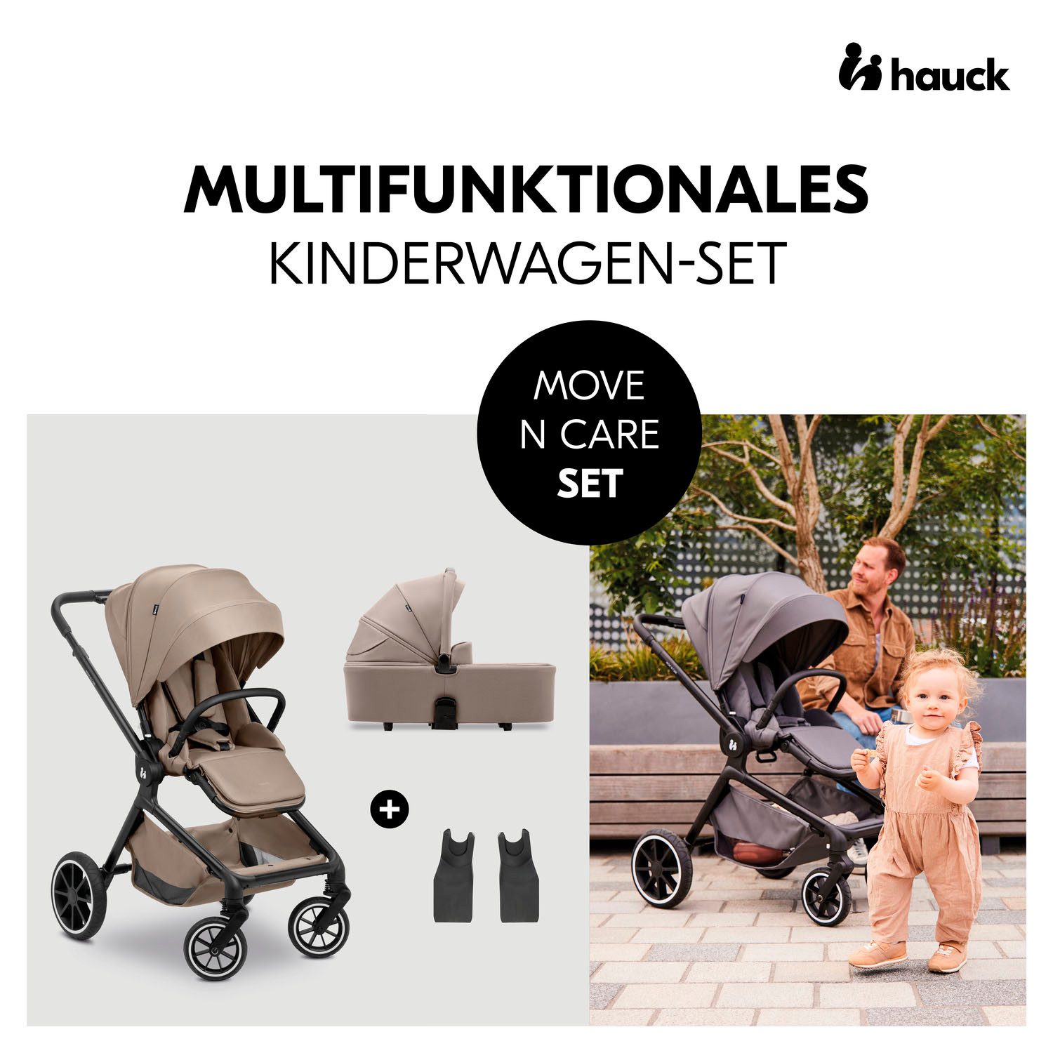 Hauck Kombi-Kinderwagen Move N Care Set, (Set), belastbar bis 22 kg