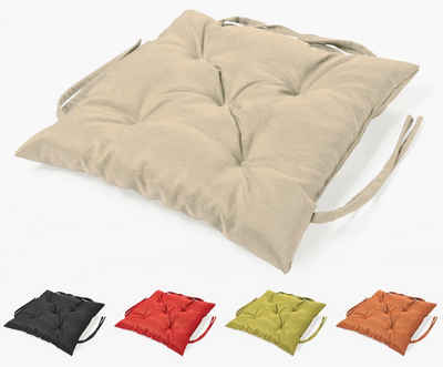 sunnypillow Bankauflage Bankauflage Stuhlkissen viele Farben und Größen zur Auswahl, 40 x 40 cm cremefarben