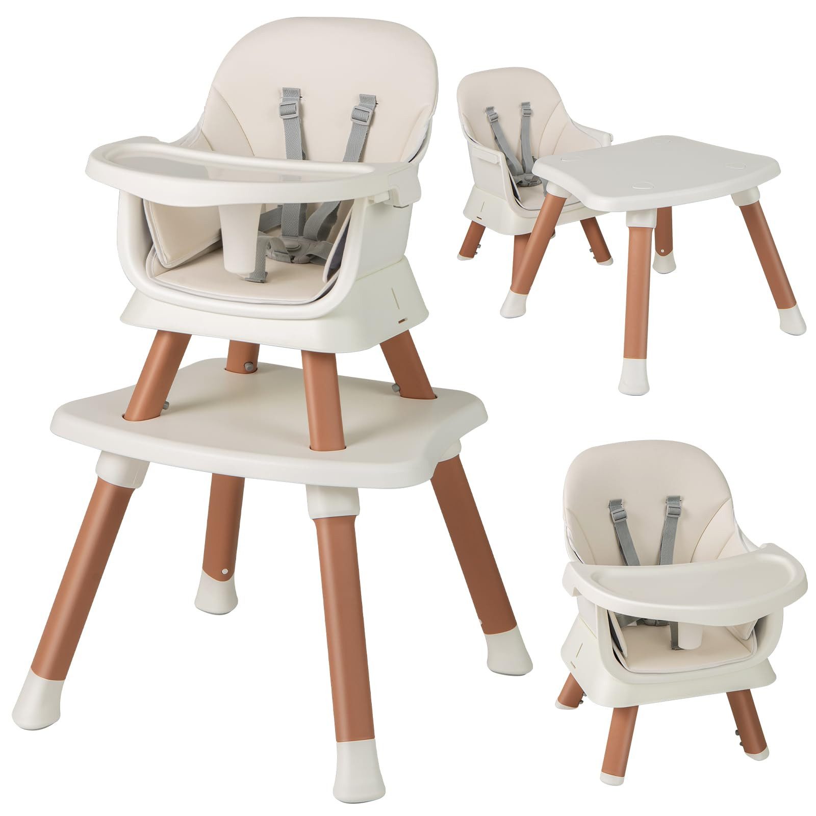 COSTWAY Hochstuhl, 6in1 Kombihochstuhl, Babystuhl, mit günstig online kaufen