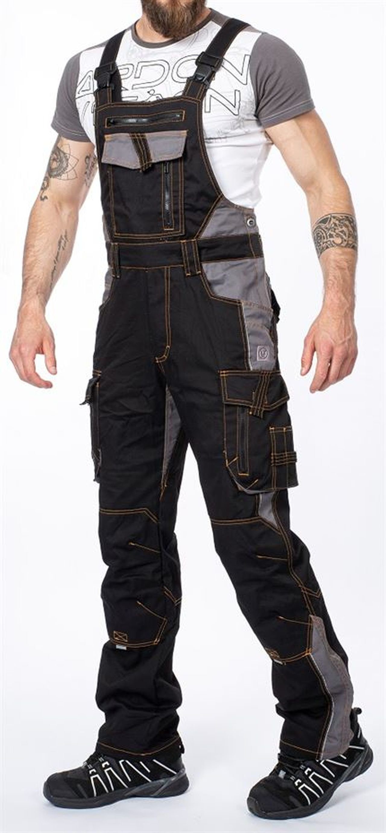 Ardon Safety Arbeitslatzhose Arbeitslatzhose Sicherheitshose Arbeitshose Kombihose Schwarz Ardo