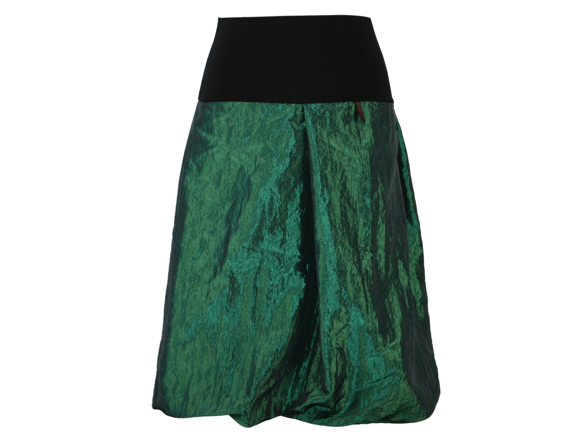 Lange Damen Ballonrock Maxi - Elastischer Bund, Rüschensaum, A-Linie Puffrock