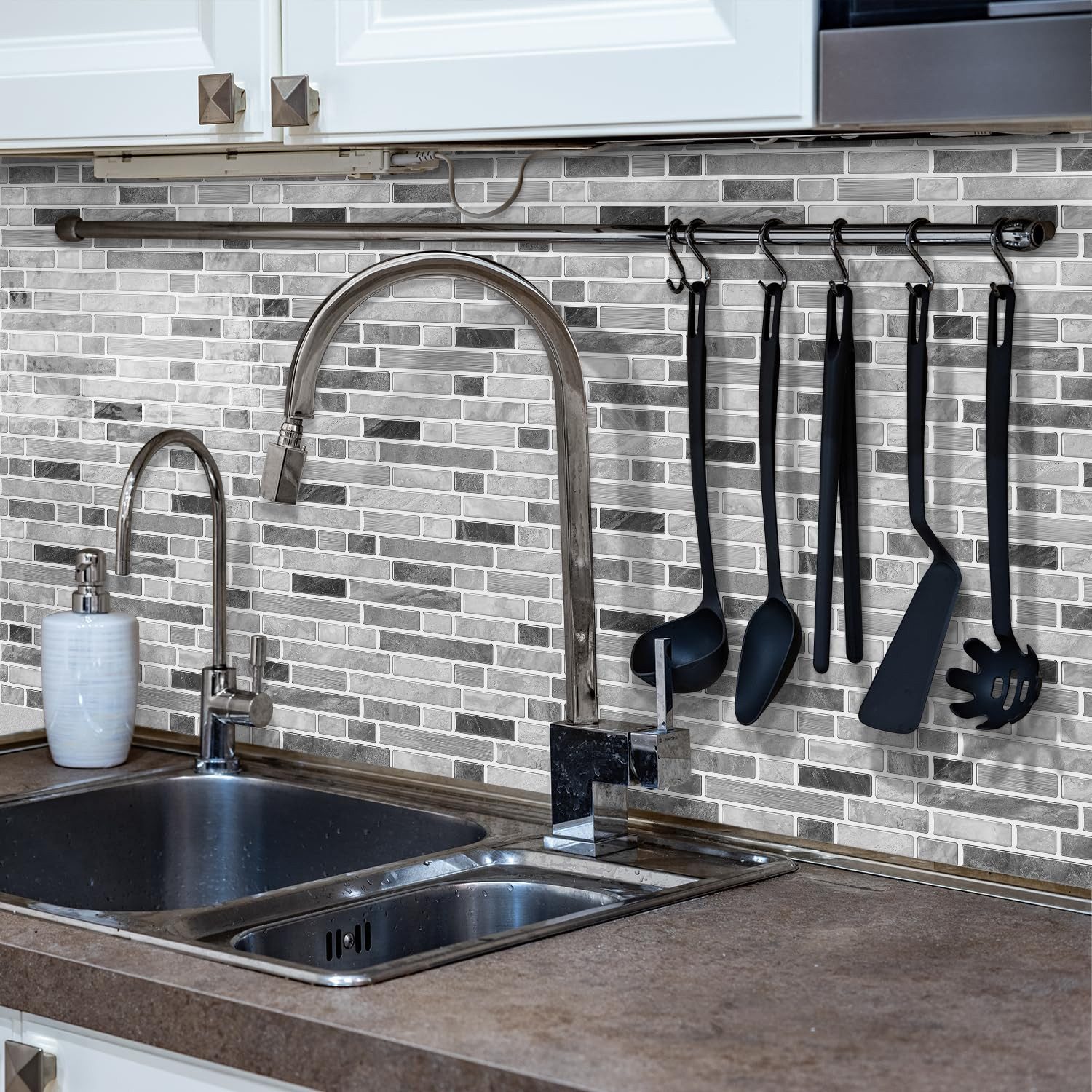 Coonoor Küchenrückwand 12 Stück Marmor-Effekt Selbstklebende Wandfliesen, ( günstig online kaufen