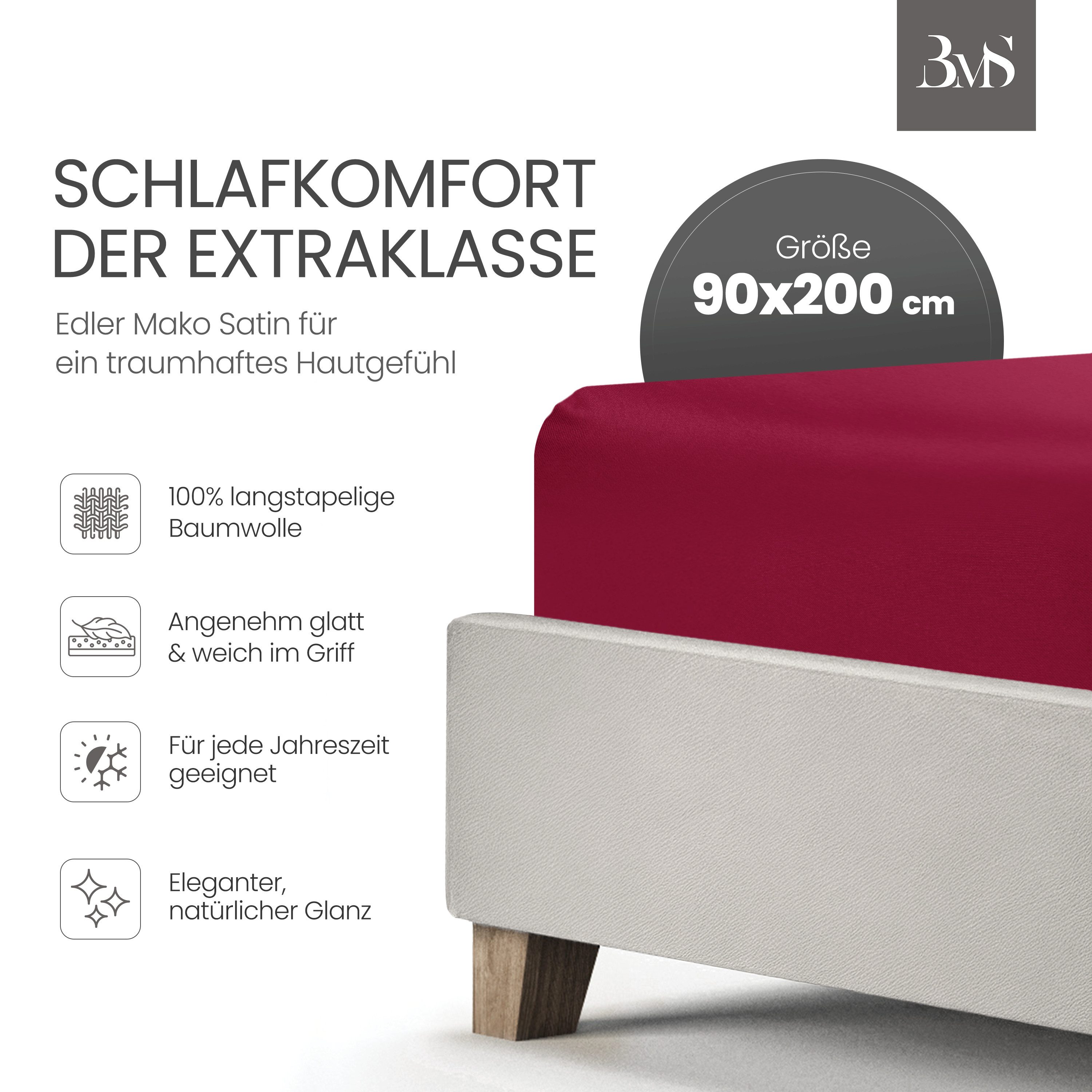 BETTWAESCHE-MIT-STIL Spannbettlaken Mako Satin Spannbettlaken, Matratzenhöh günstig online kaufen