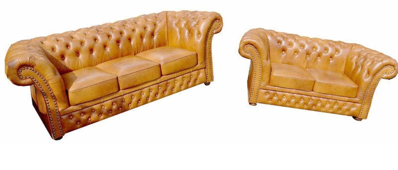 Garnitur, Sitzer 3+2+1 Couch 3 Sitz JVmoebel Chesterfield Chesterfield-Sofa Sofa Sofagarnitur Klassische 3+2+1 Teile, Sofa Garnitur Polster