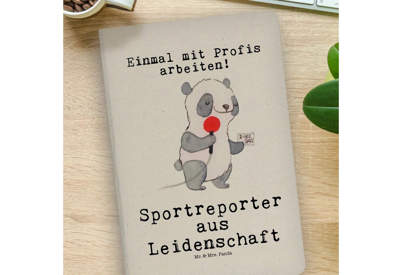 Thumbnail - Mr. & Mrs. Panda Notizbuch Sportreporter Leidenschaft - Transparent - Geschenk, DIN A4 Journal, Mr. & Mrs. Panda, Premiu...
