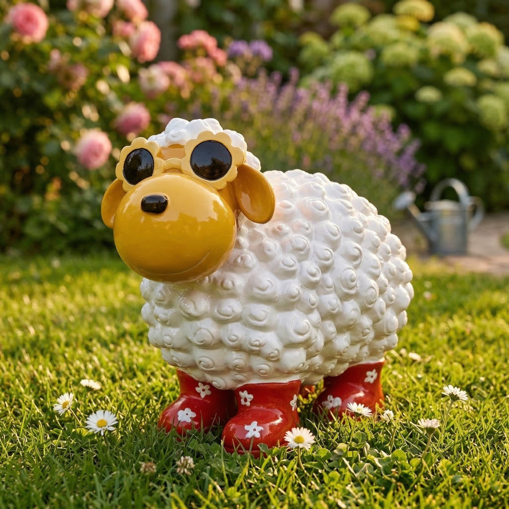 colourliving Tierfigur Gartenfigur »Schaf mit Blumenbrille«, bunte Dekofigur (1 St), Kombiniere verschiedene Farbvarianten – Bild 3 von 5