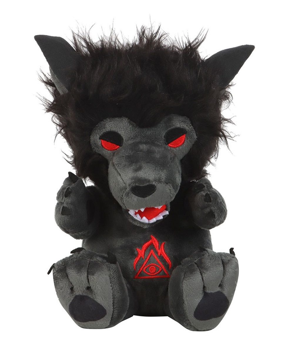 Horror-Shop Plüschfigur Schwarzer Gothic Werwolf Kuscheltier aus Plüsch 20